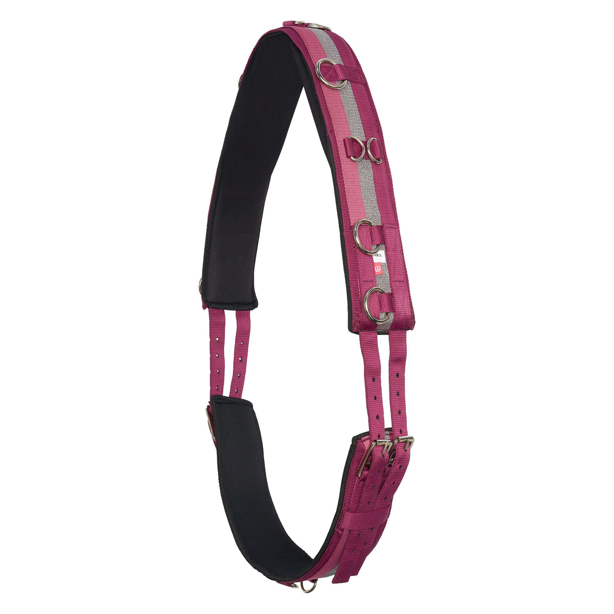 Imperial Riding Longiergurt Deluxe Nylon Rose/Bordeaux/Silver