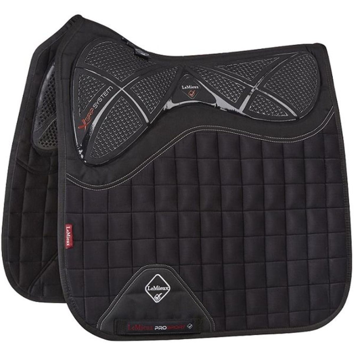 LeMieux Schabracke X-Grip Twin Square Dressur Schwarz