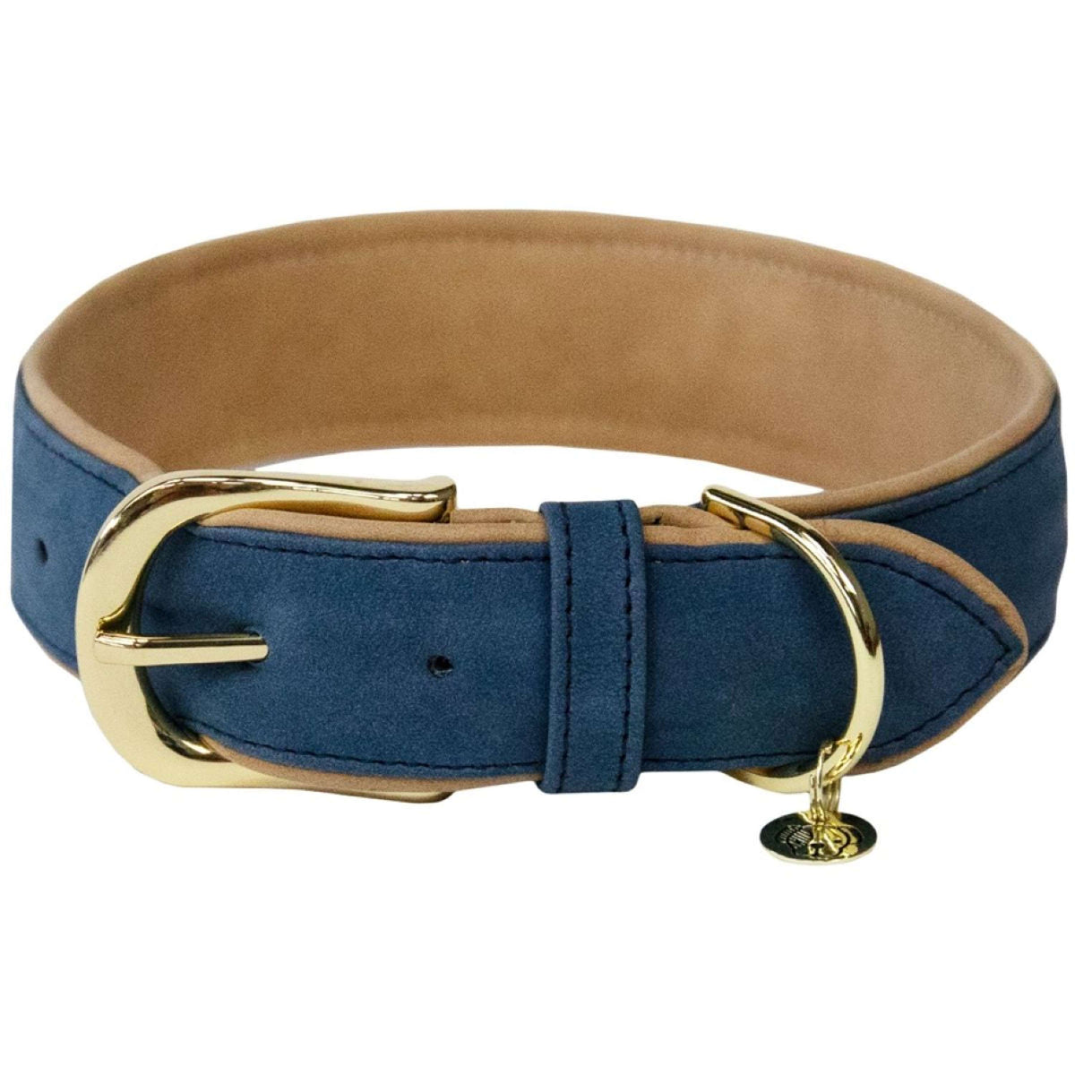 Kentucky HundeKragen Soft Vegan Leather Navy/Beige