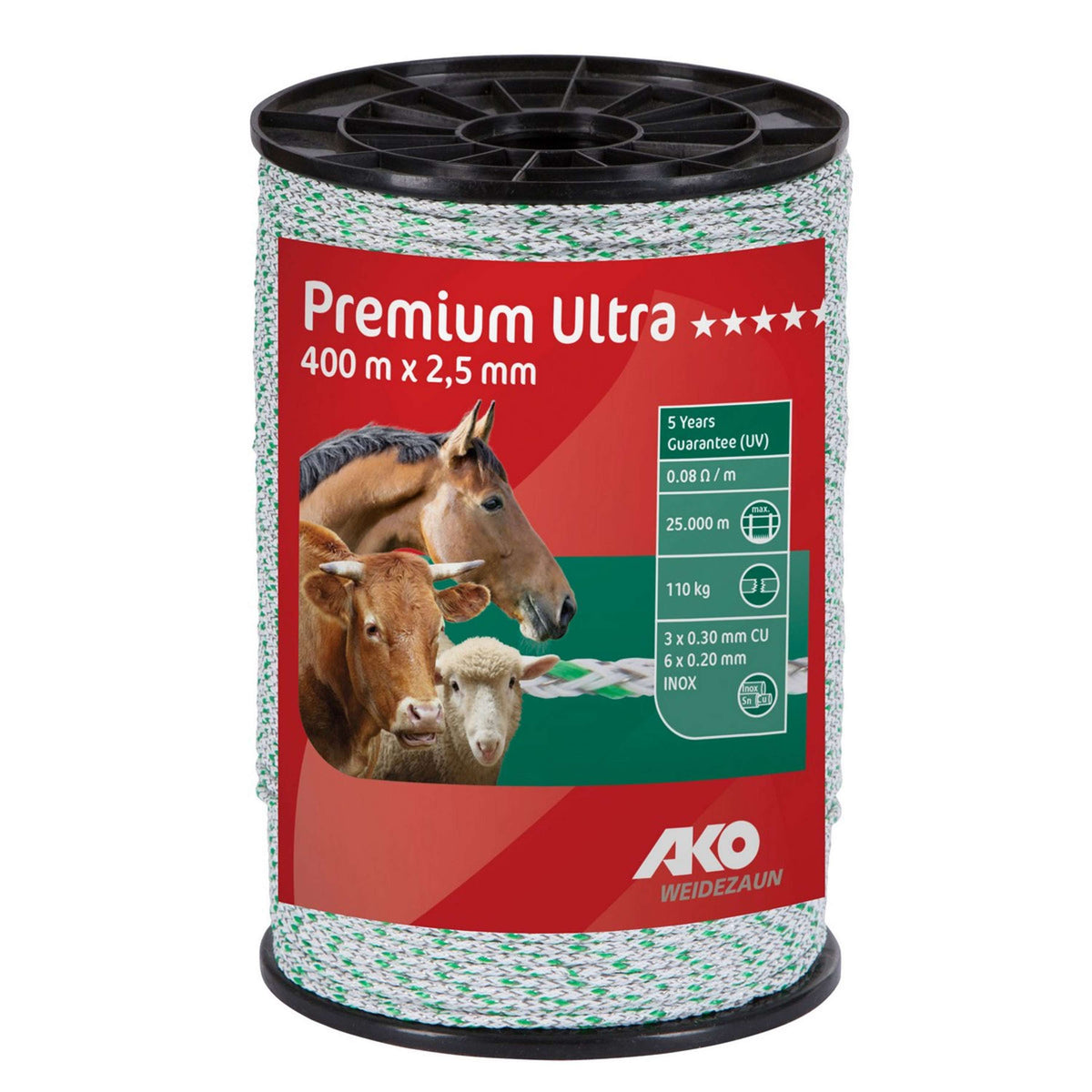 Ako Elektorzaun Premium Ultra Weiß/Grün