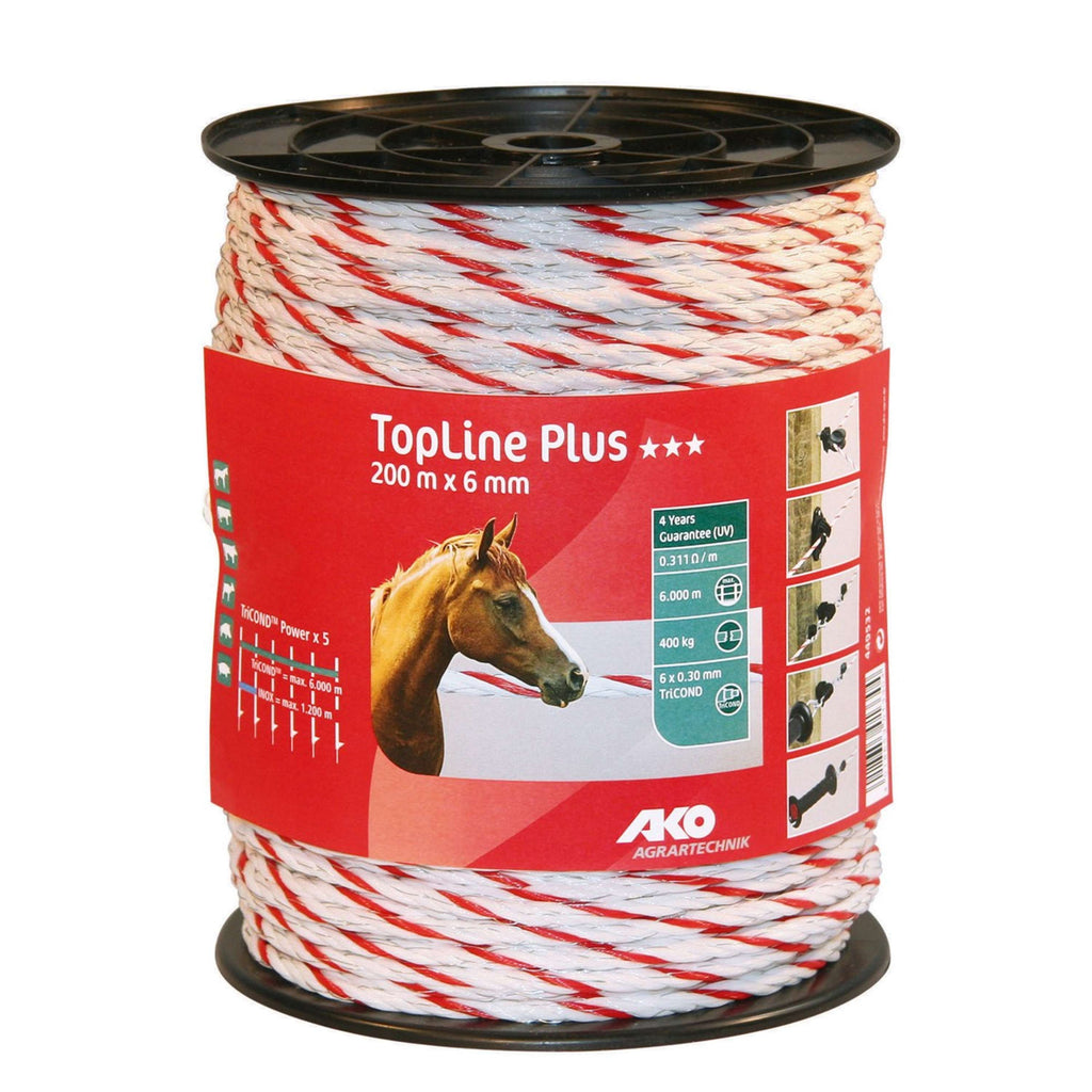Ako Weidezaunseil TopLine Plus Weiß/Rot