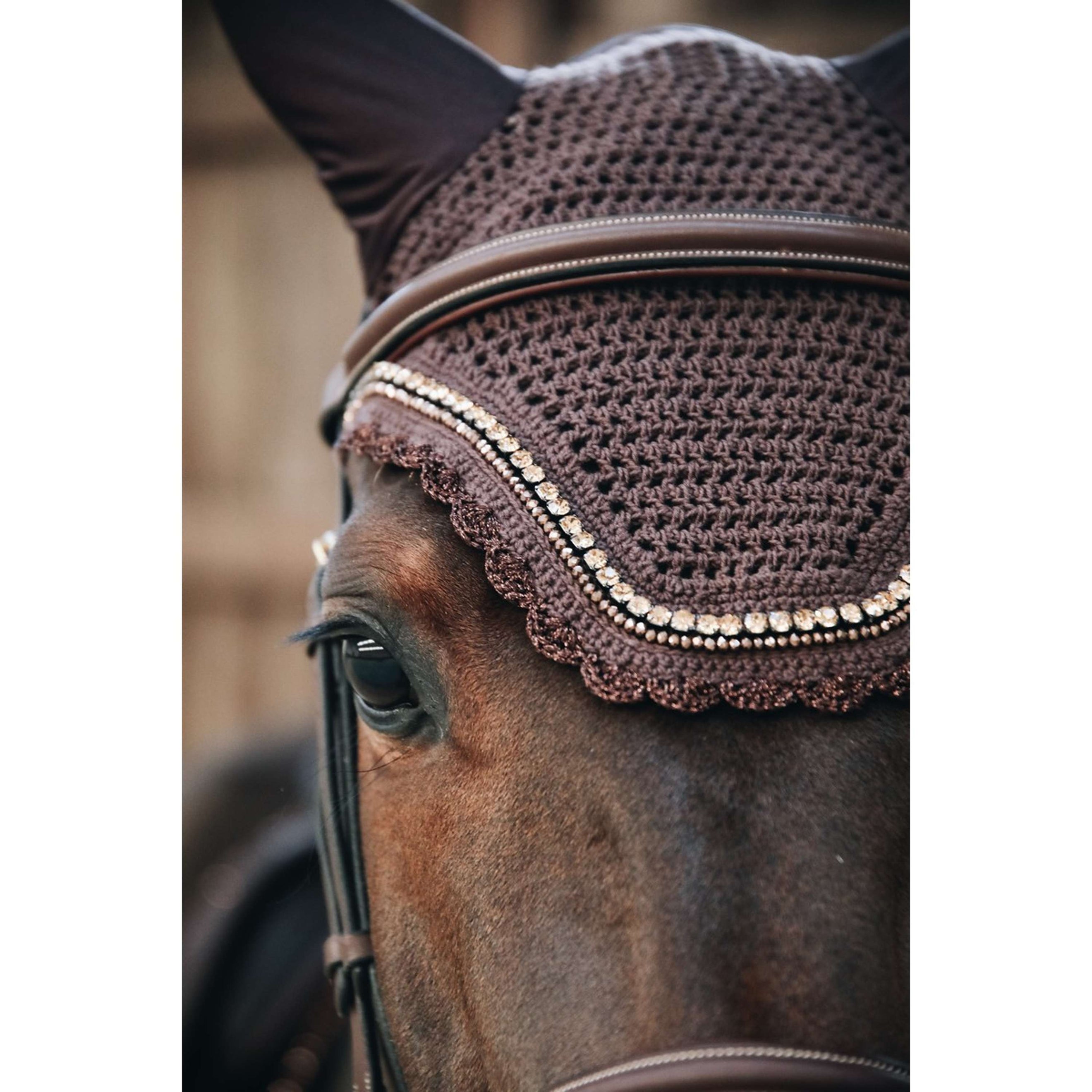 Kentucky Ohrnetz Wellington Stone & Pearl Dunkel Braun Kentucky Ohrnetz Wellington Stone & Pearl Dunkel Braun