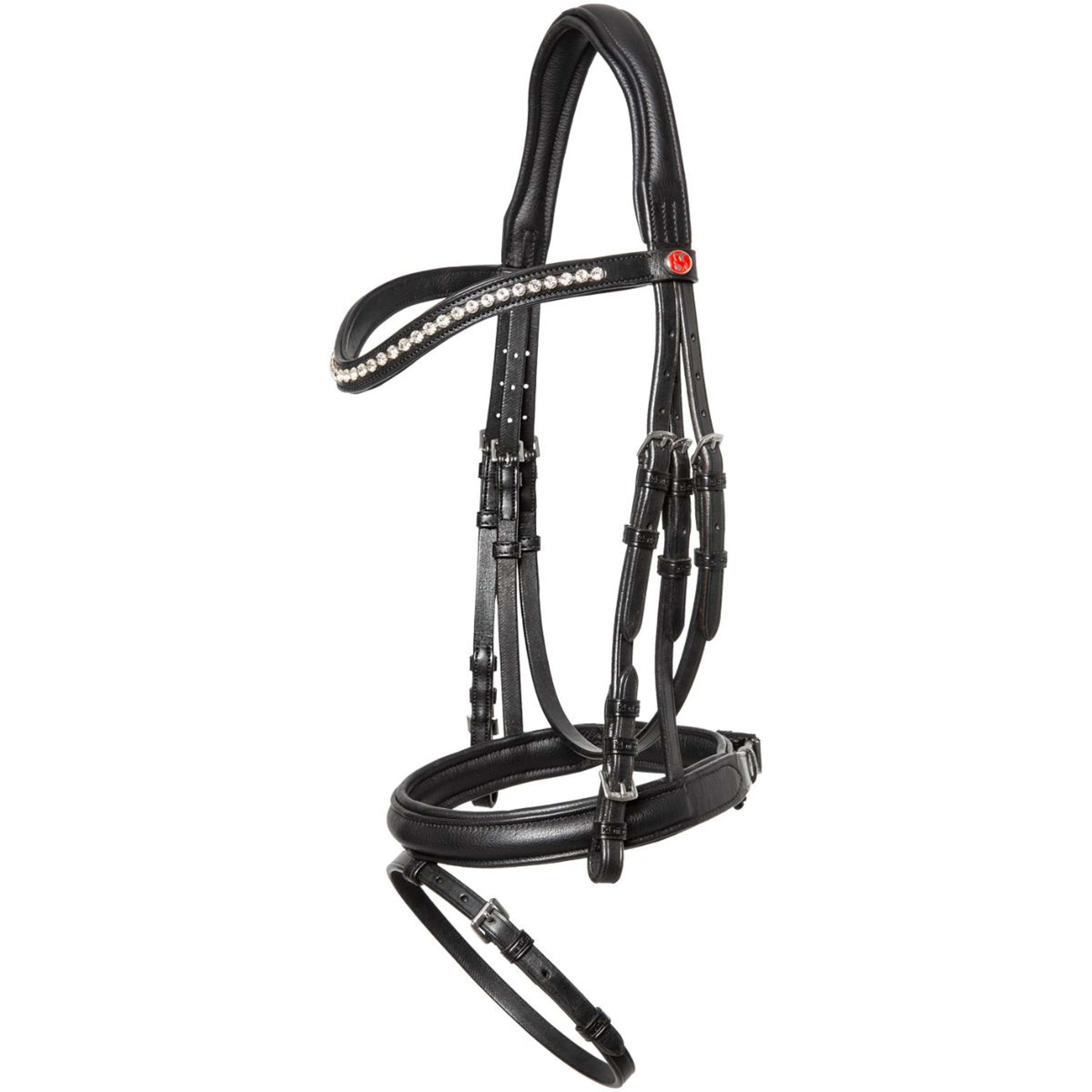 Kieffer Trense Ultrasoft Haflinger Schwarz/Weißen Steinen Kieffer Trense Ultrasoft Haflinger Schwarz/Weißen Steinen