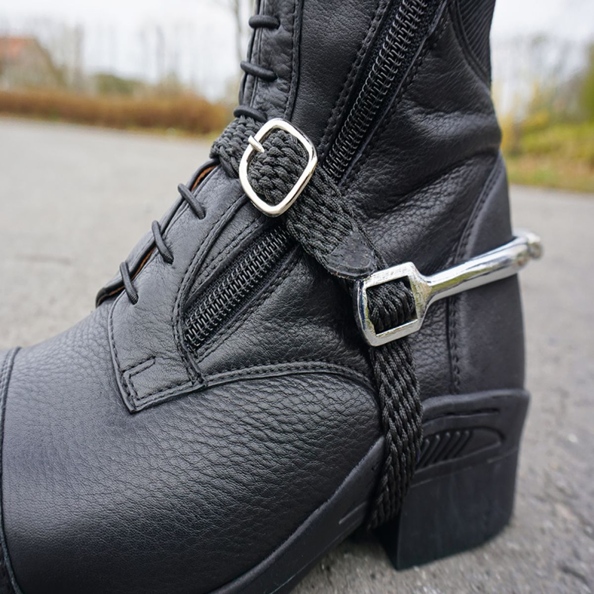 Kavalkade Sporenriemen Geflochten Nylon Schwarz