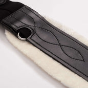 Kavalkade Vielseitigkeitsgurt Casper Oiled Leather Kunstfell mit Gummizug Schwarz/Naturell