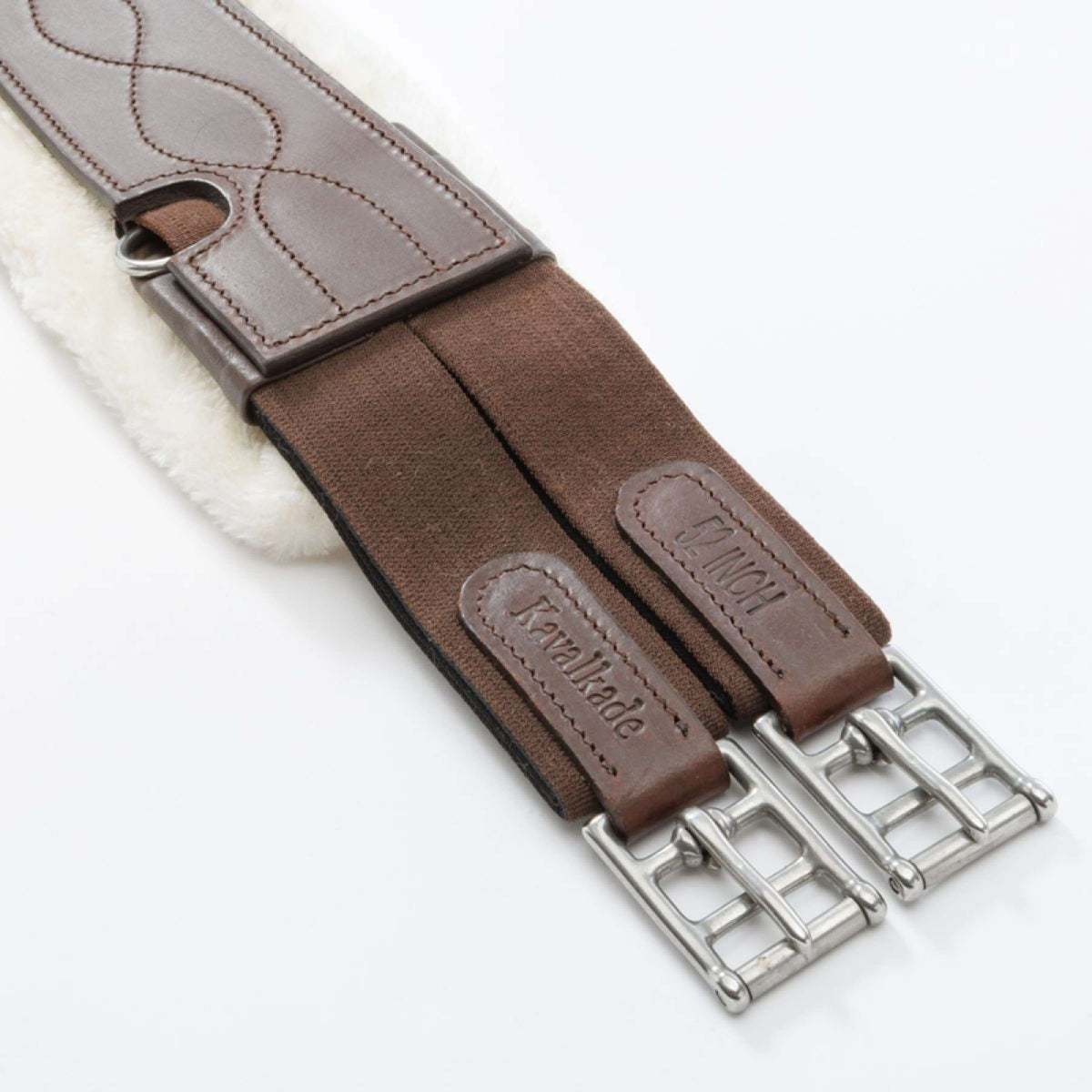 Kavalkade Vielseitigkeitsgurt Casper Oiled Leather Kunstfell mit Gummizug Braun/Natural