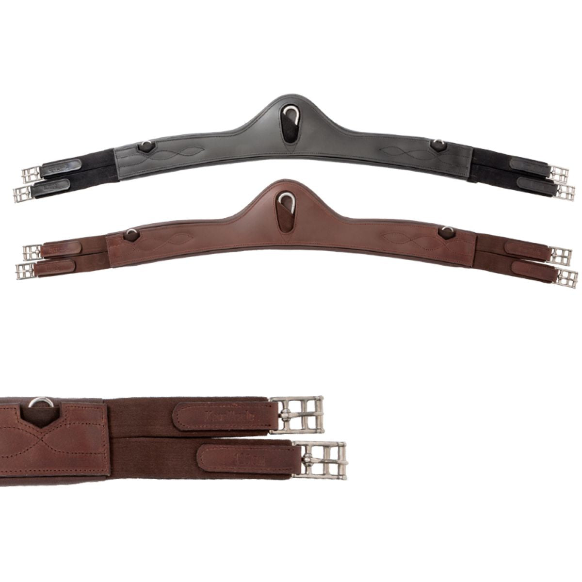 Kavalkade Dressurgurt Atlas Oiled Leather mit Gummizug Schwarz