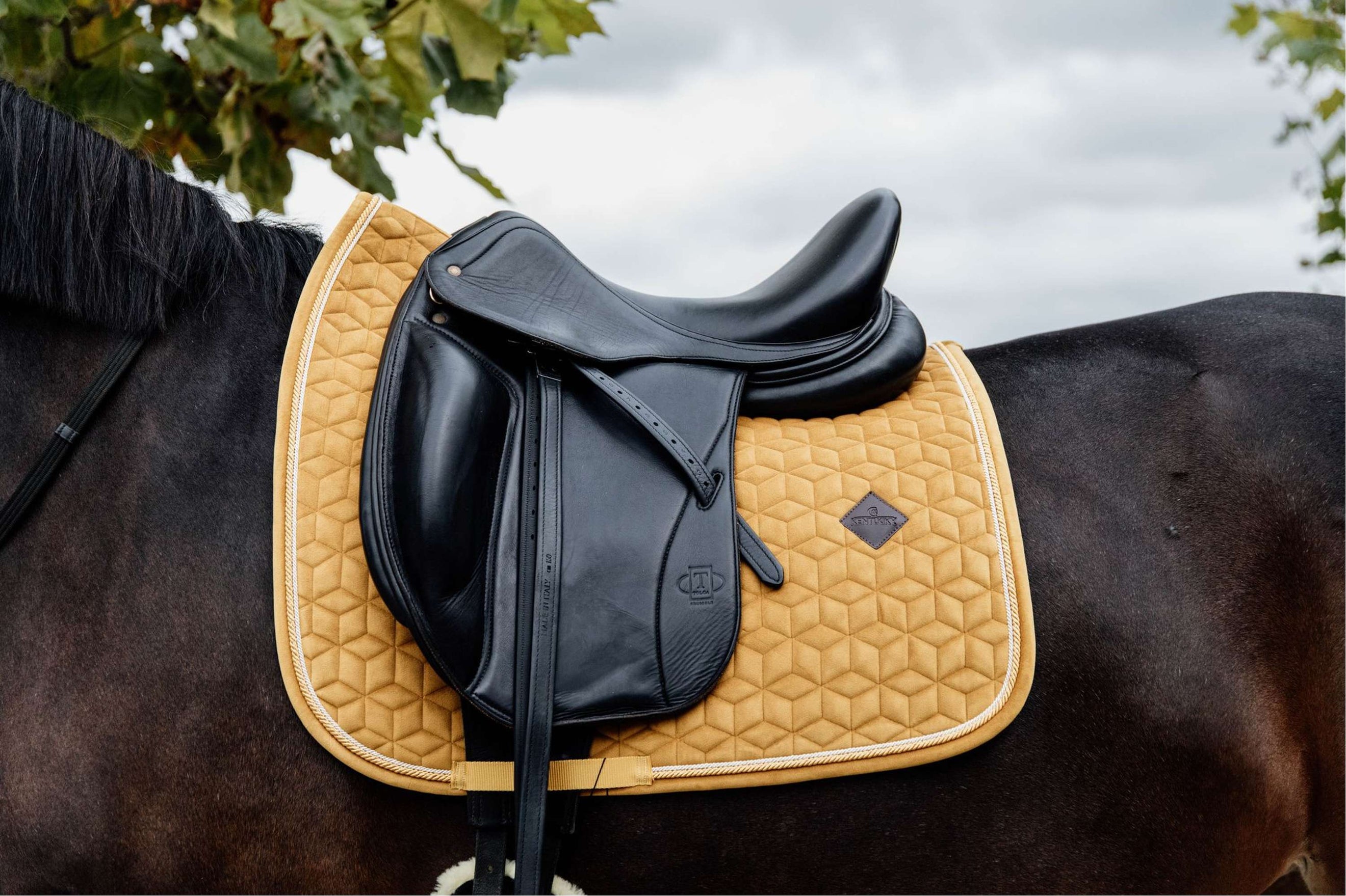 Kentucky Schabracke Velvet Dressur Senffarben Kentucky Schabracke Velvet Dressur Senffarben