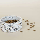 Kentucky Hundefutternapf Terrazzo Stone Weiß