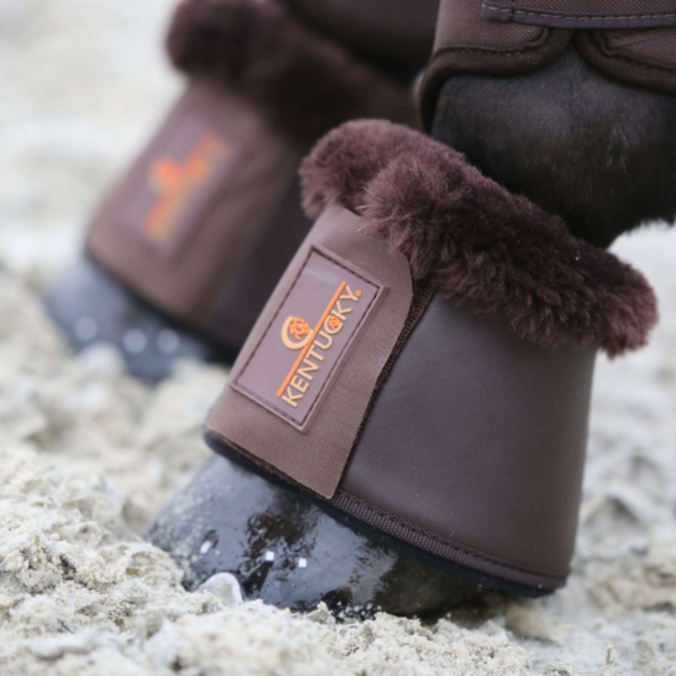 Kentucky Horsewear Hufglocken Sheepskin Leather Braun/Braun Kentucky Horsewear Hufglocken Sheepskin Leather Braun/Braun