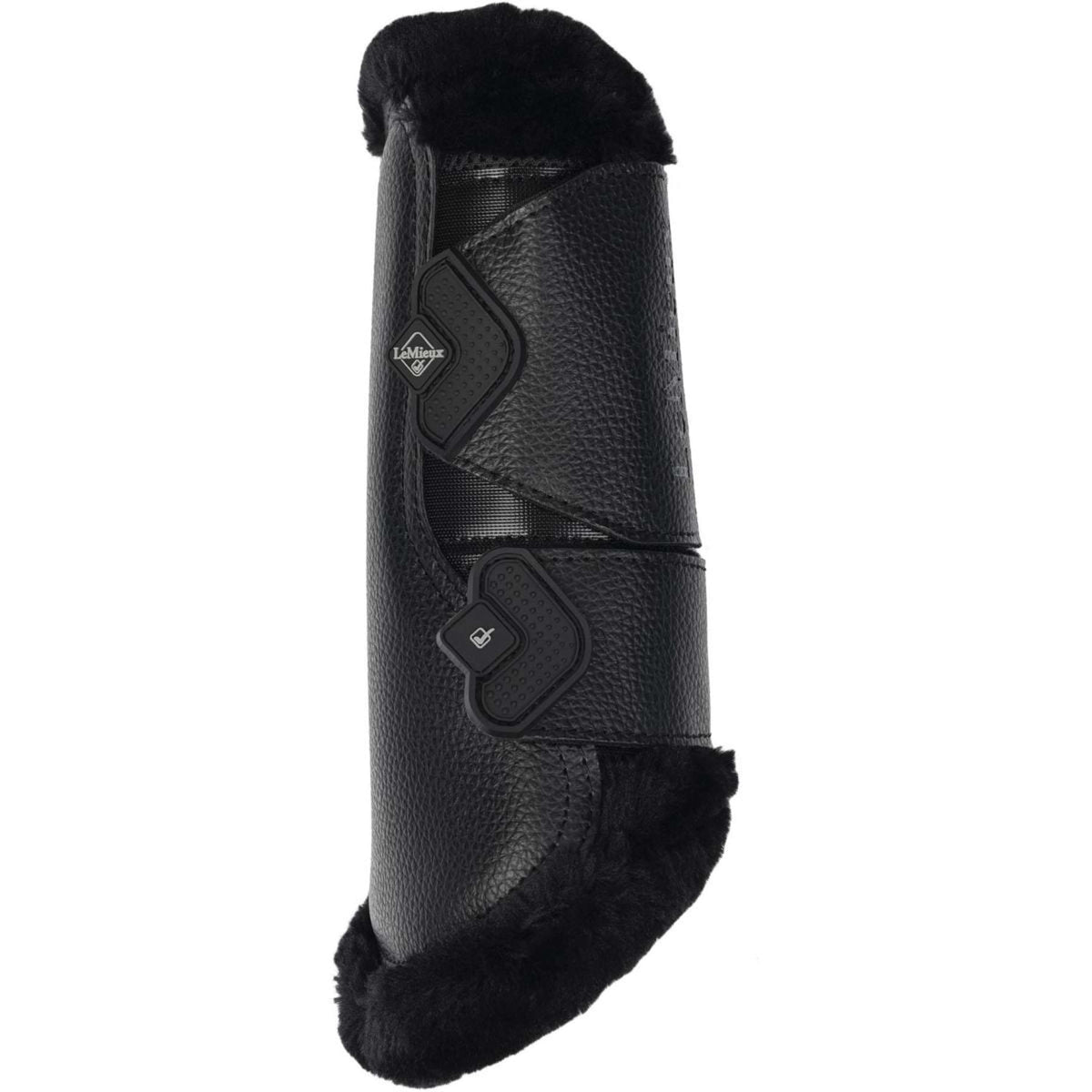 LeMieux Brushing Boots Fleece Edge Mesh Schwarz