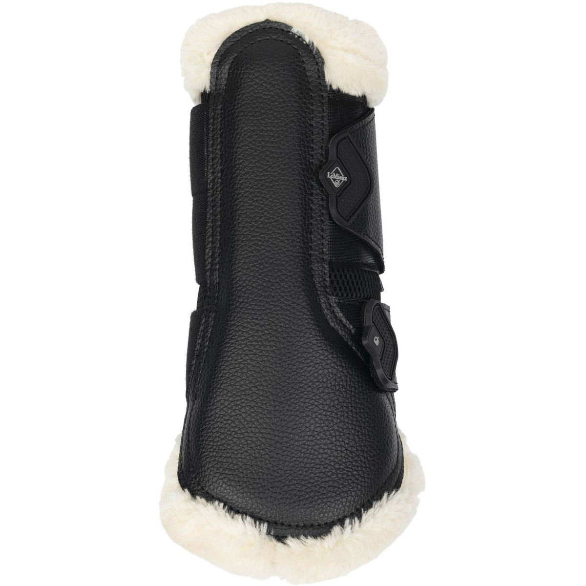 LeMieux Brushing Boots Fleece Edge Mesh Schwarz/Naturell