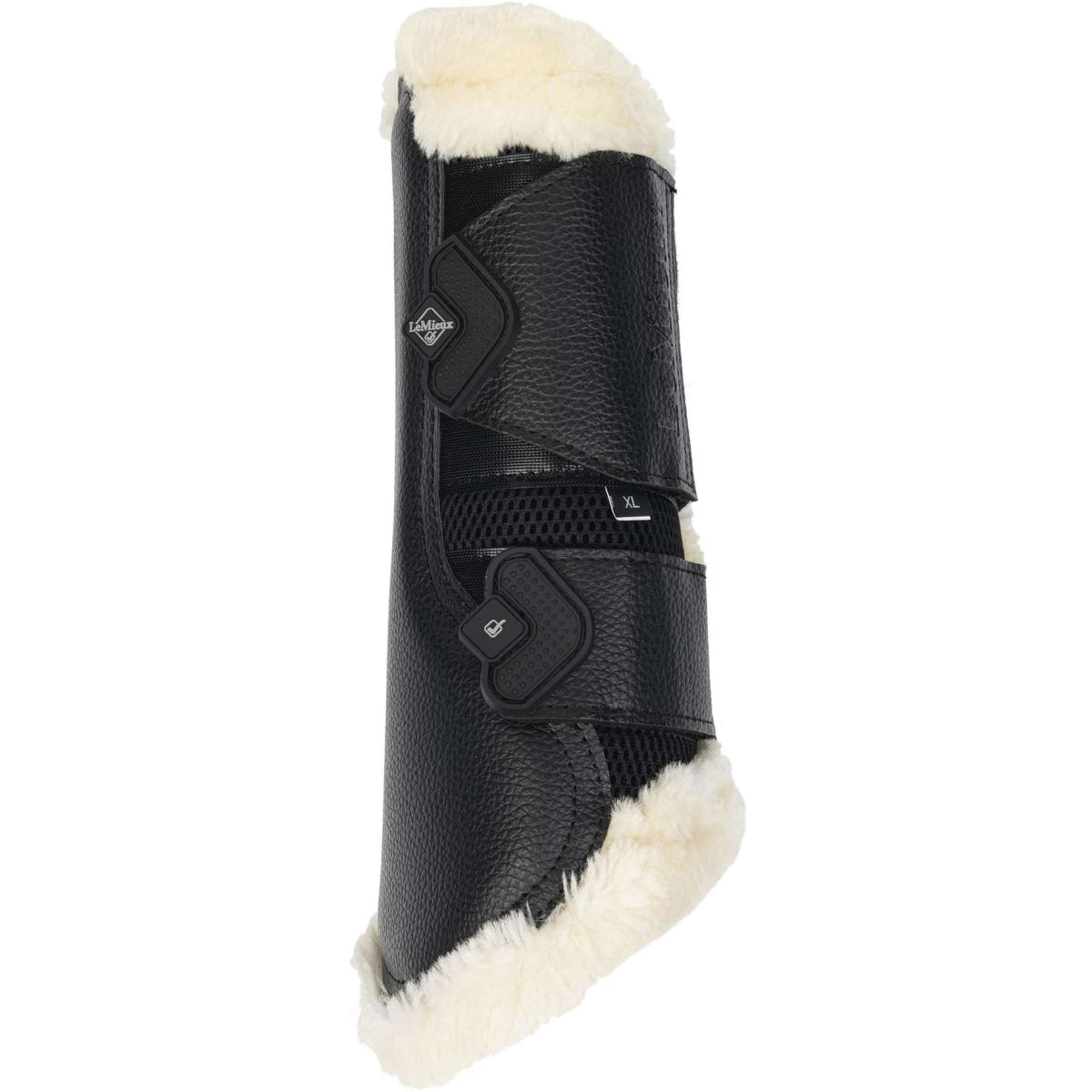 LeMieux Brushing Boots Fleece Edge Mesh Schwarz/Naturell LeMieux Brushing Boots Fleece Edge Mesh Schwarz/Naturell
