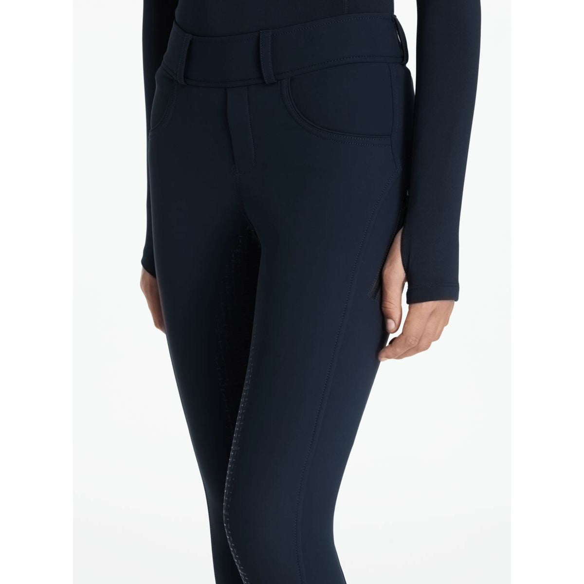 LeMieux Reitleggings Young Rider Ella Brushed Full Grip Navy
