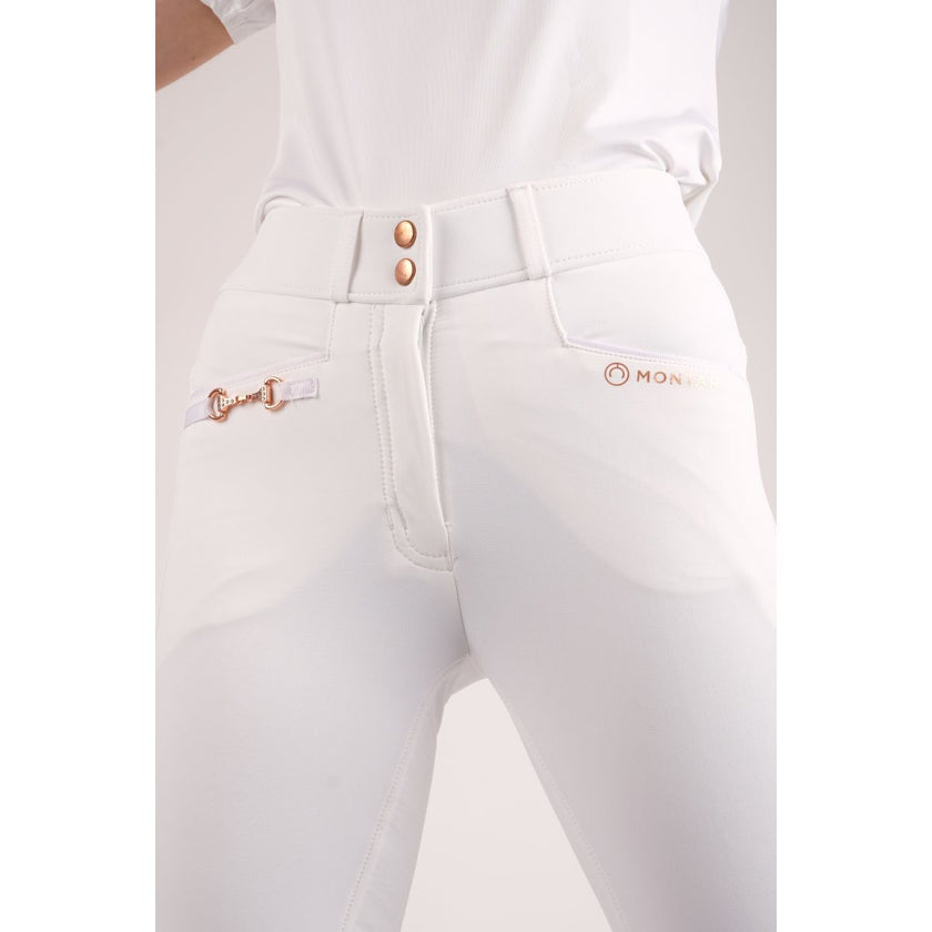 Montar Reithose Molly Rosegold Highwaist Full Grip Weiß Montar Reithose Molly Rosegold Highwaist Full Grip Weiß