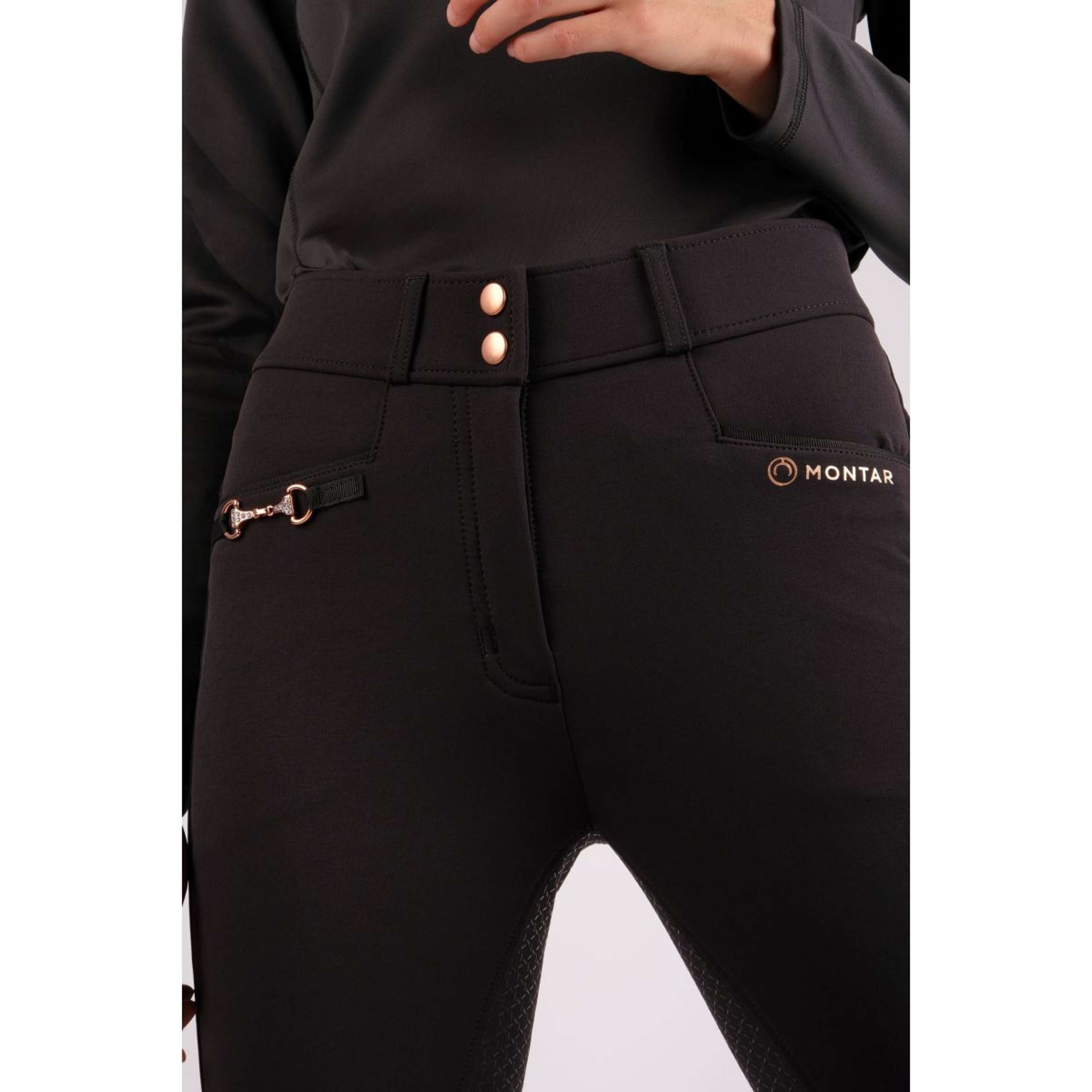 Montar Reithose Molly Rosegold Highwaist Full Grip Schwarz Montar Reithose Molly Rosegold Highwaist Full Grip Schwarz