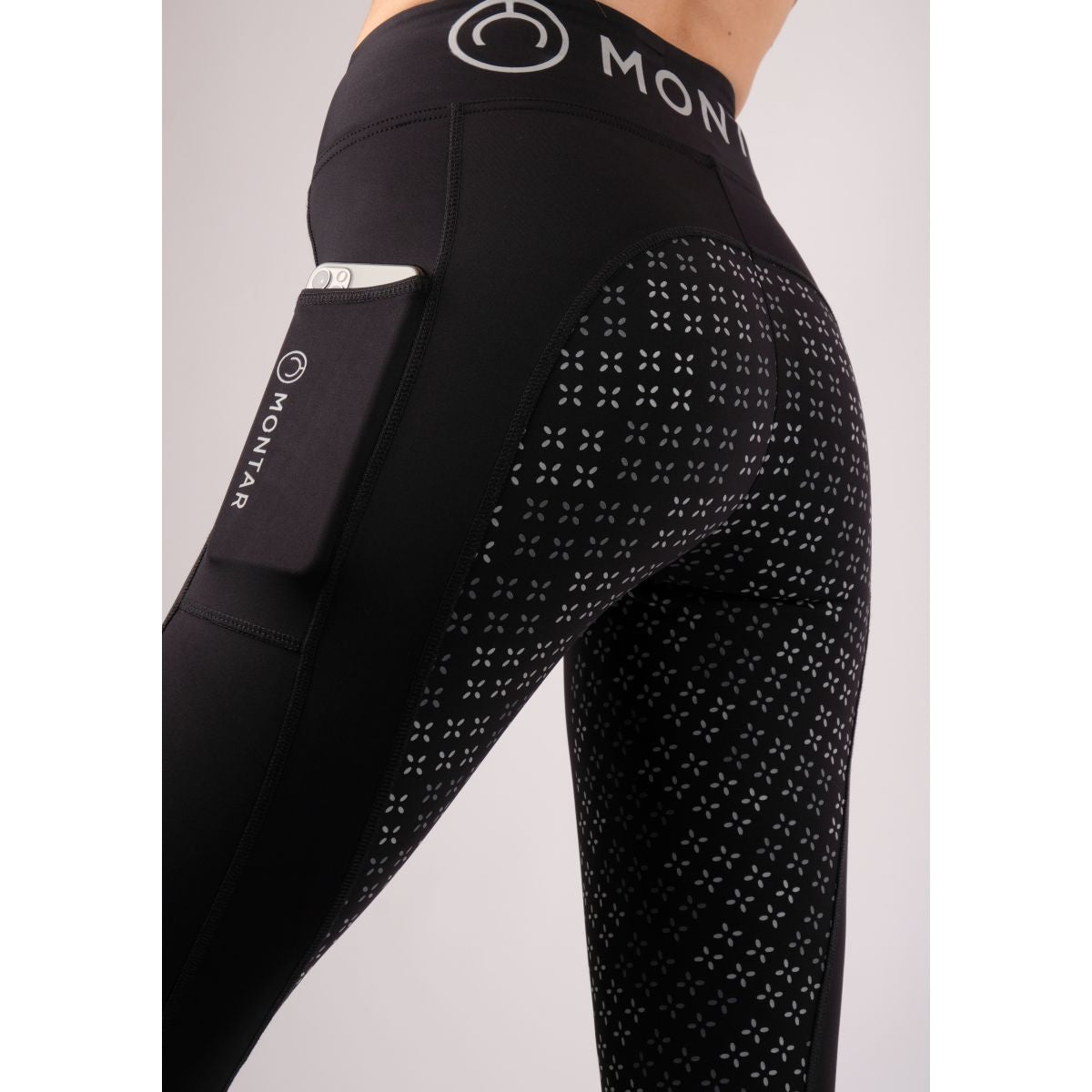 Montar Reitleggings Selena Pull On Full Grip Schwarz