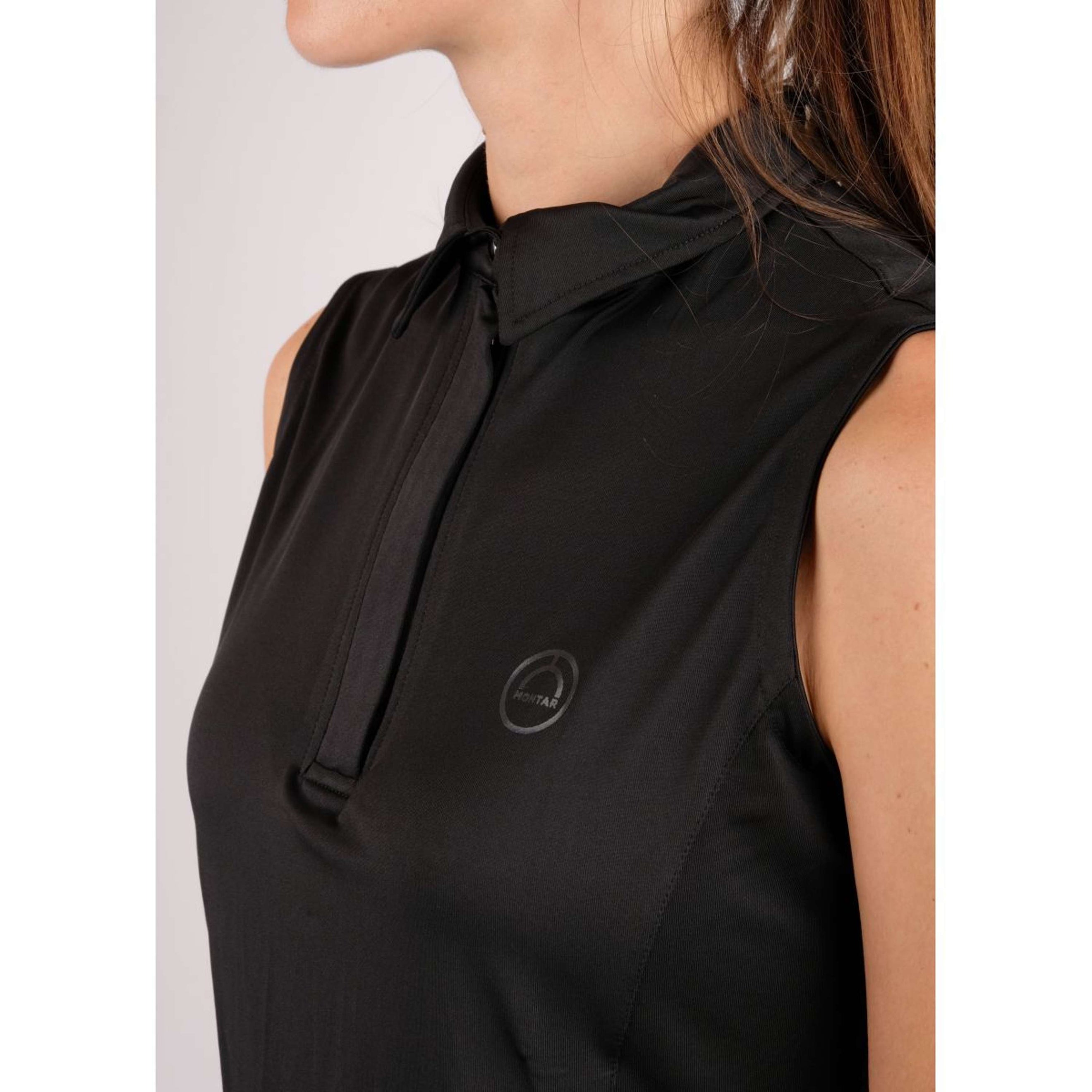 Montar Poloshirt Fiona Ärmellos Schwarz