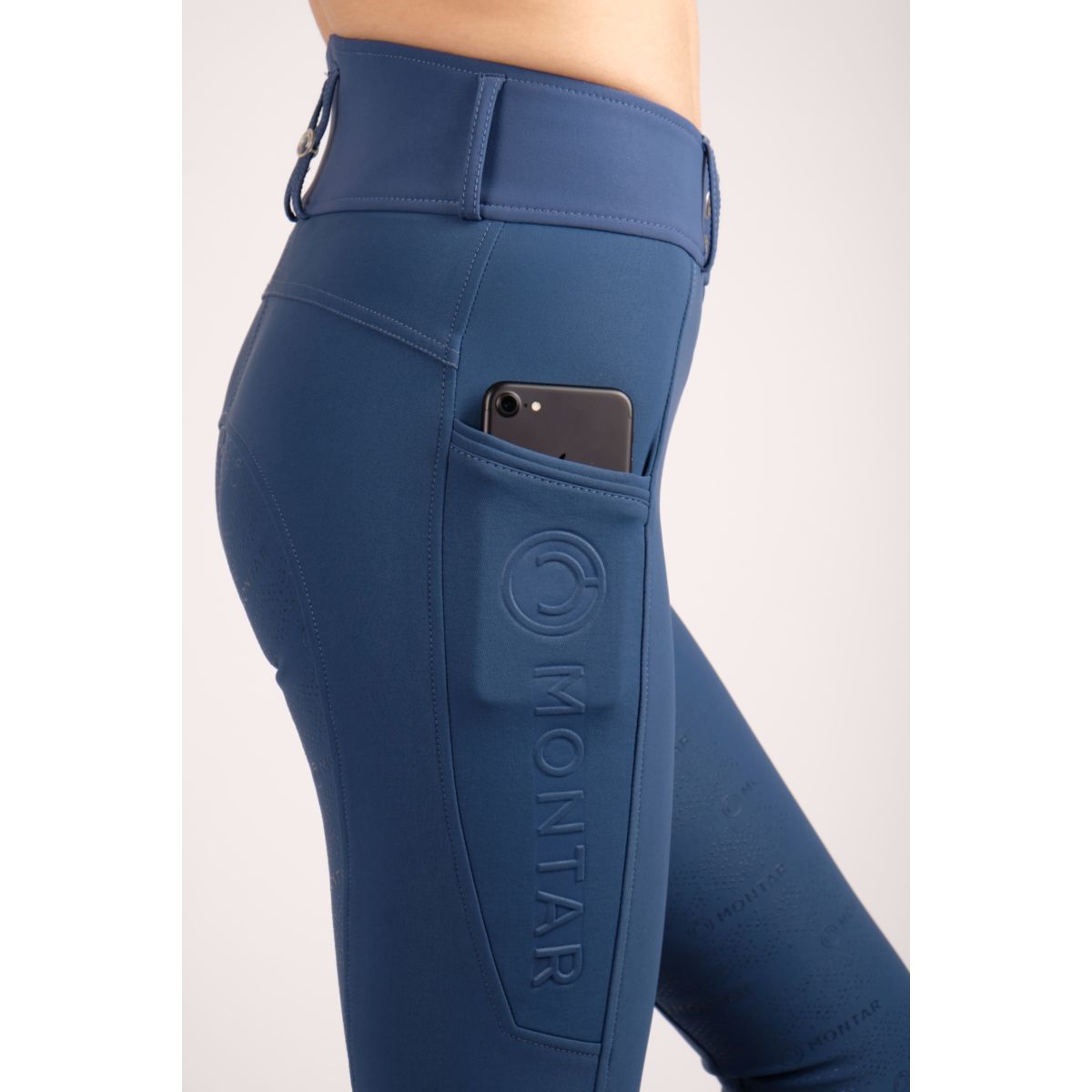 Montar Reithose Nola Highwaist Full Grip Mittelblau