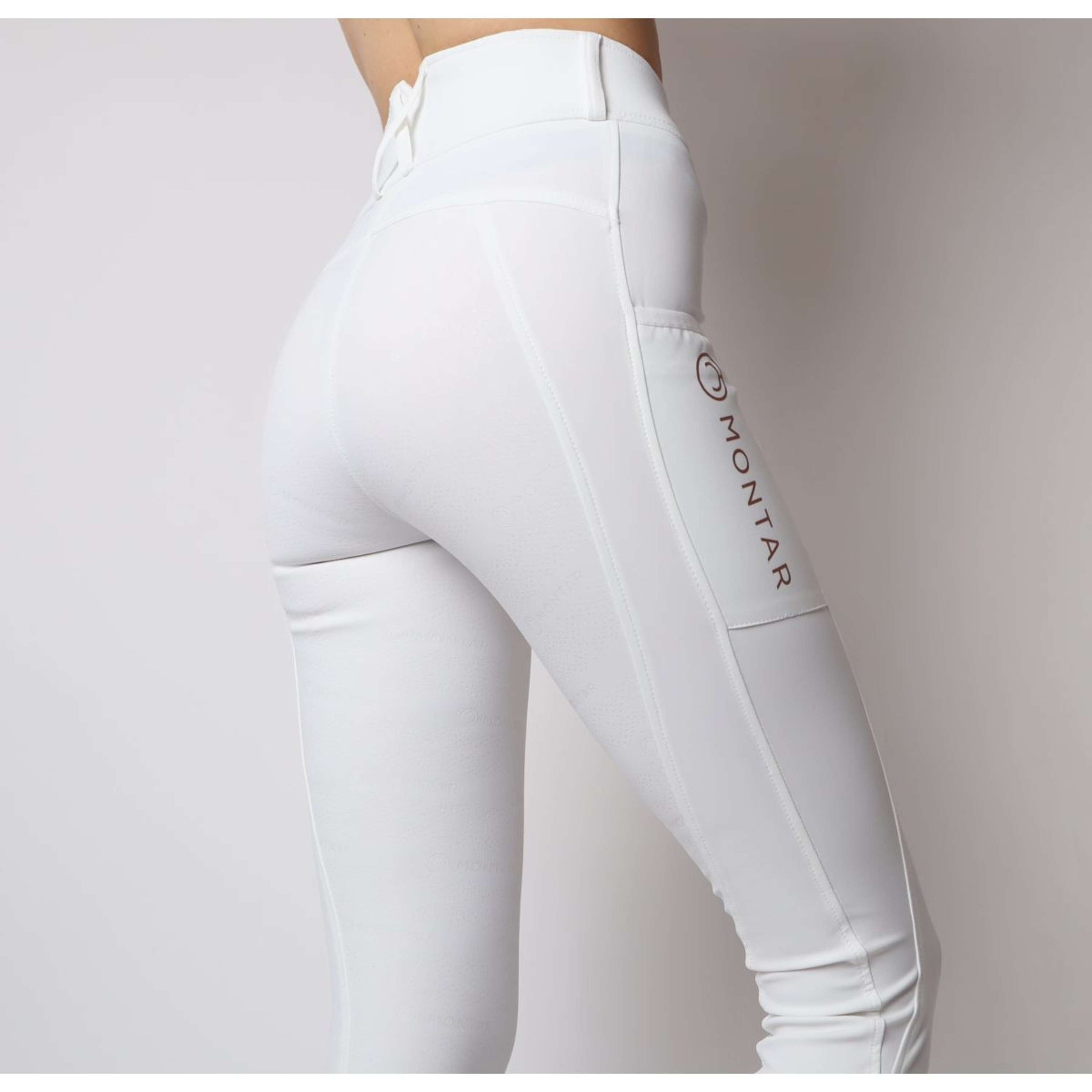 Montar Reitleggings Michelle Rosegold Logo Weiß Montar Reitleggings Michelle Rosegold Logo Weiß
