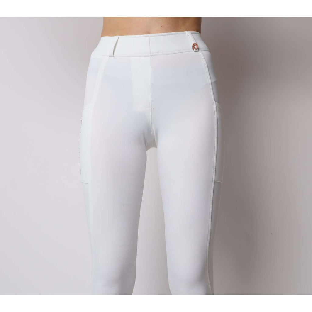 Montar Reitleggings Michelle Rosegold Logo Weiß