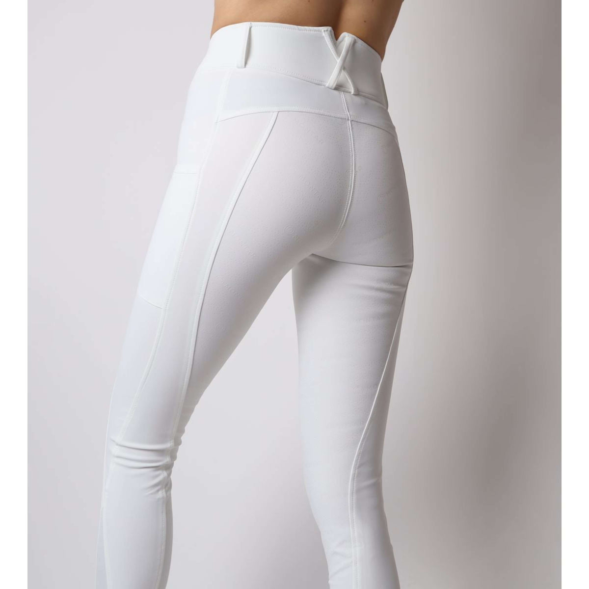 Montar Reitleggings Michelle Rosegold Logo Weiß