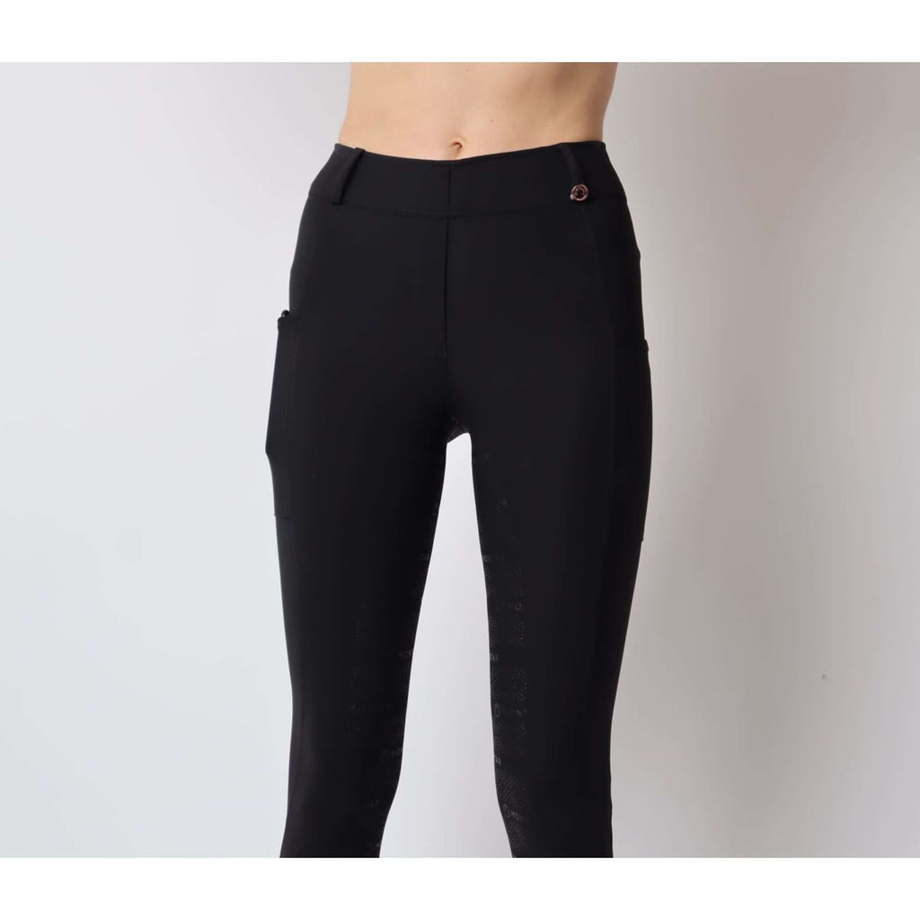 Montar Reitleggings Michelle Rosegold Logo Schwarz
