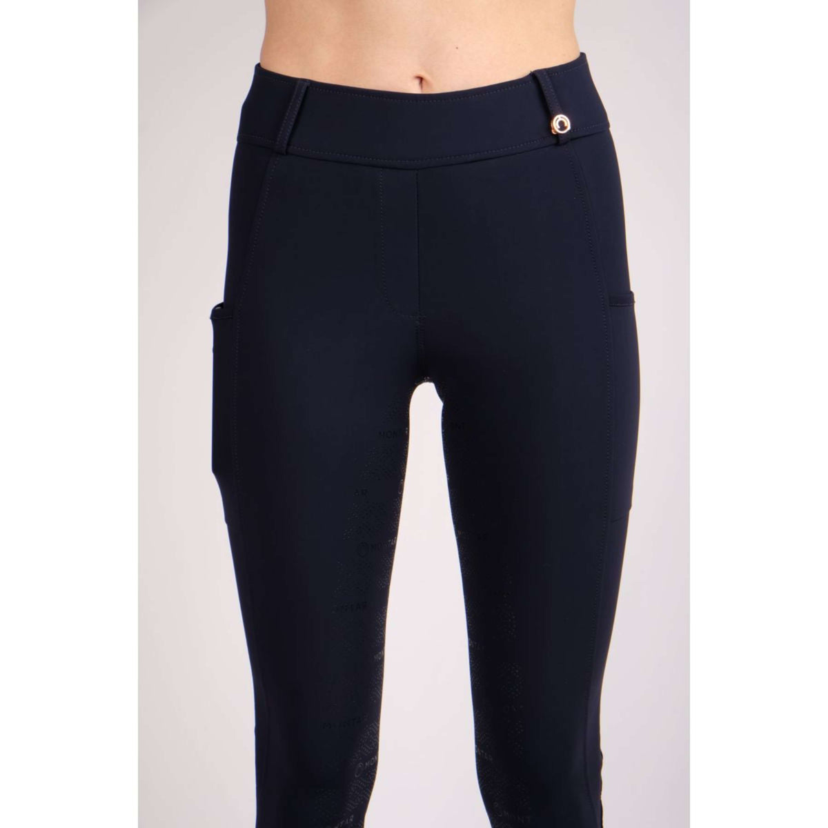 Montar Reitleggings Michelle Rosegold Logo Navy