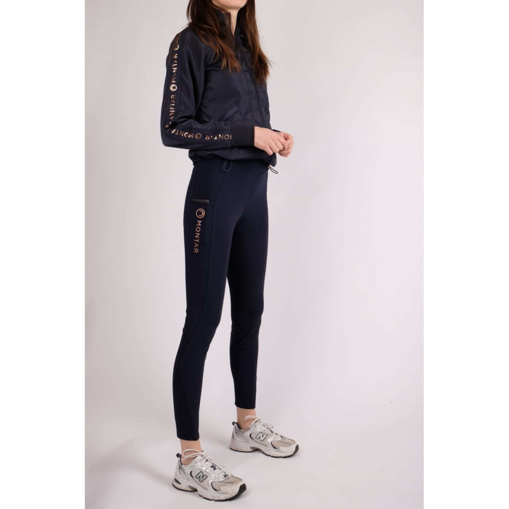 Montar Reitleggings Michelle Rosegold Logo Navy