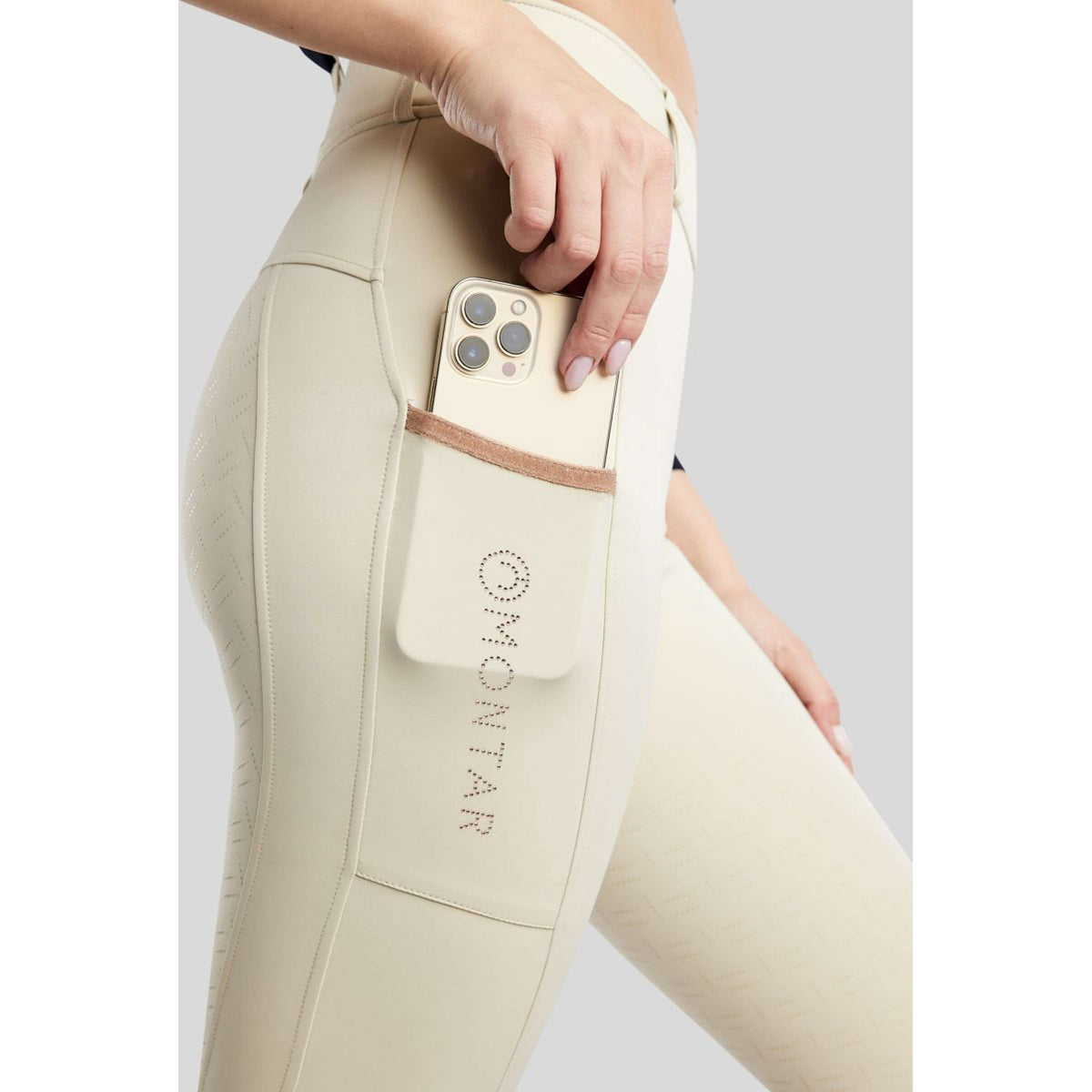 Montar Reitleggings MoGlenda Full Grip Warm Light Grey