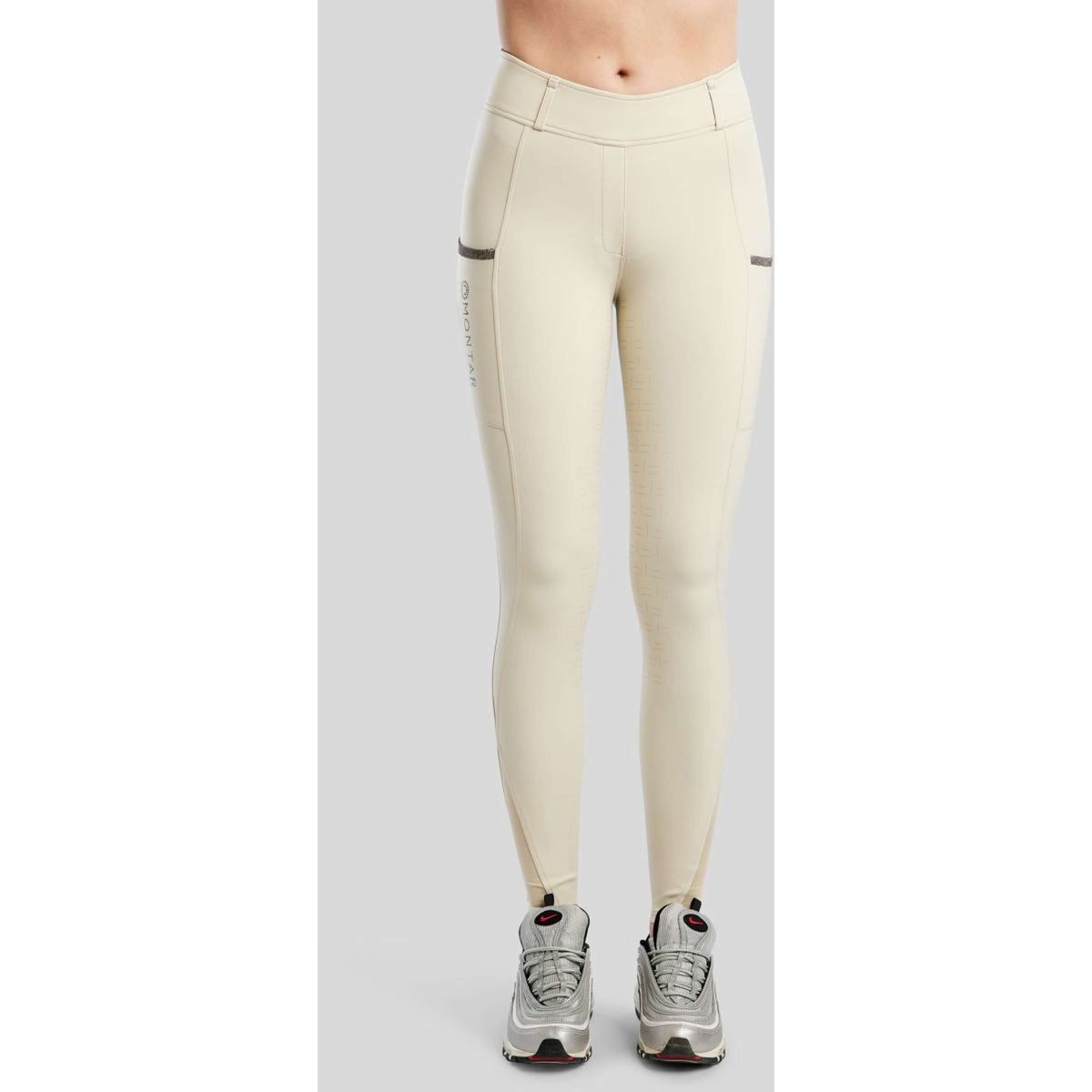 Montar Reitleggings MoGaia Full Grip Warm Light Grey