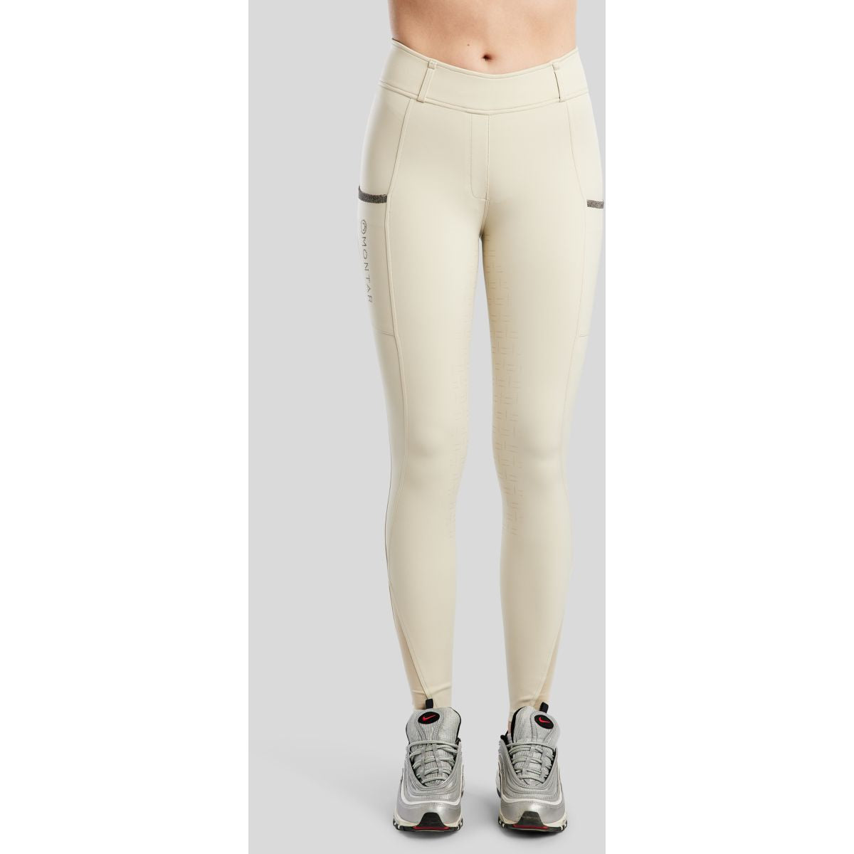 Montar Reitleggings MoGaia Full Grip Warm Light Grey