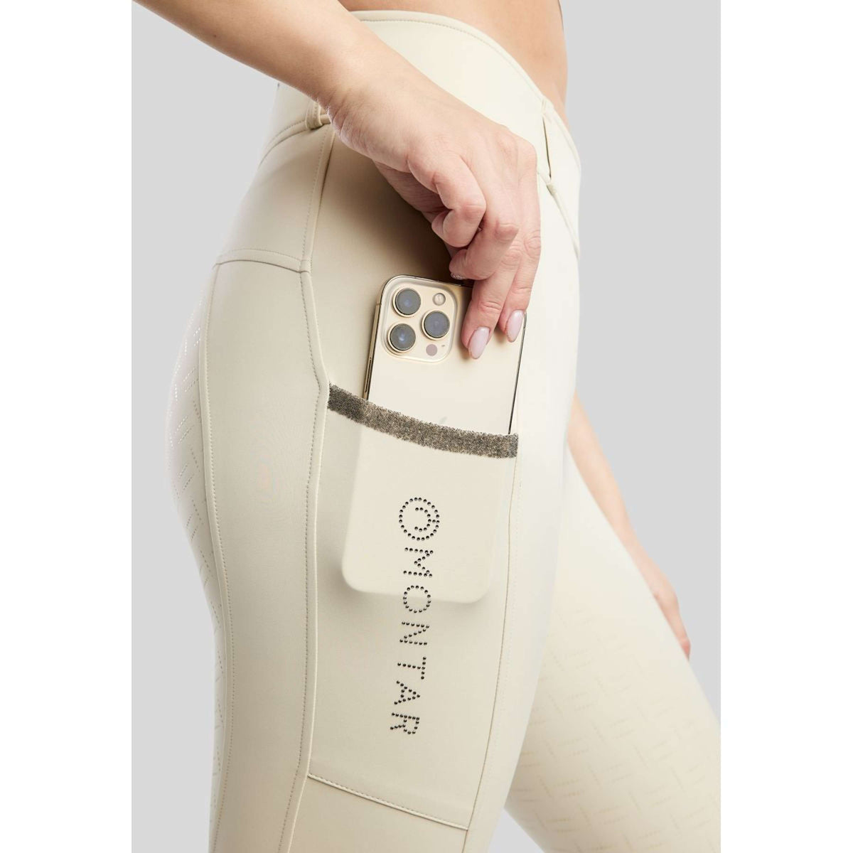 Montar Reitleggings MoGaia Full Grip Warm Light Grey
