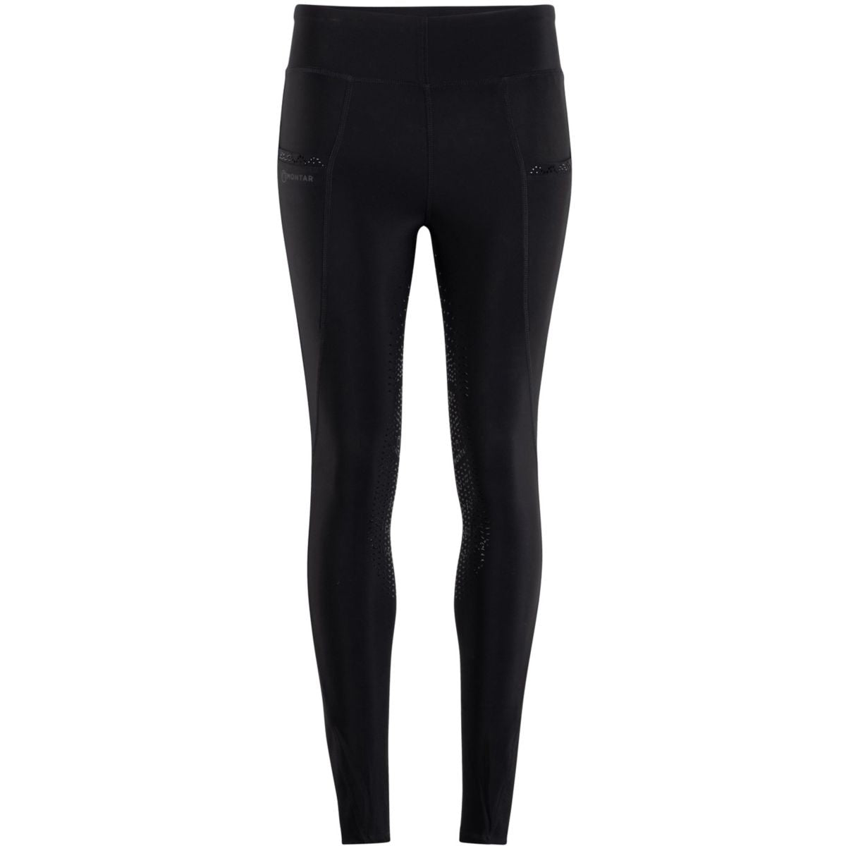 Montar Reitleggings Crystal Pull On Full Grip Schwarz