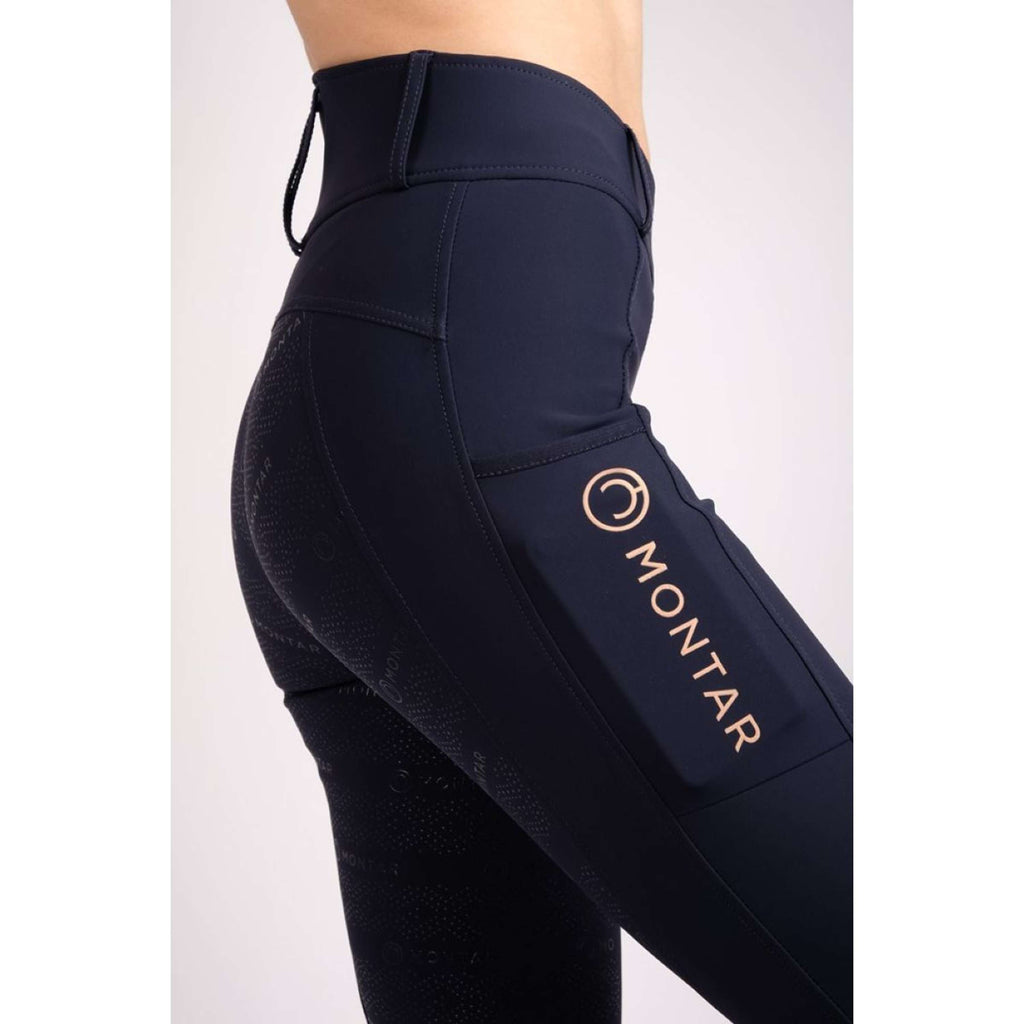 Montar Reitleggings Rosegold Logo Junior Navy