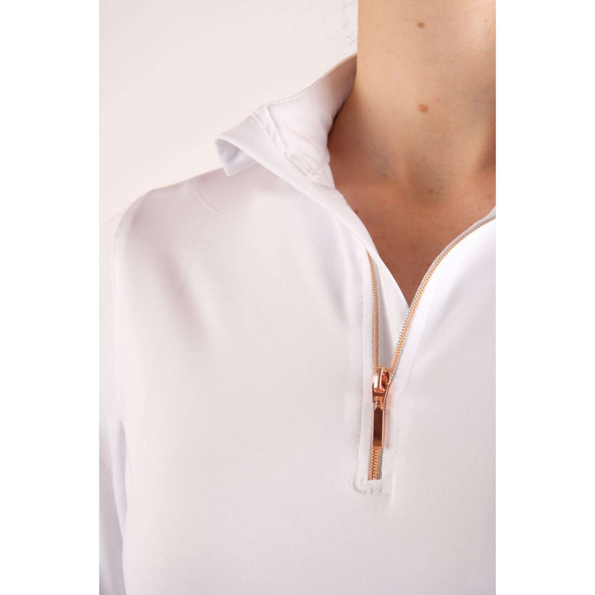 Montar Shirt Everly Rosegold Lange Ärmel Weiß