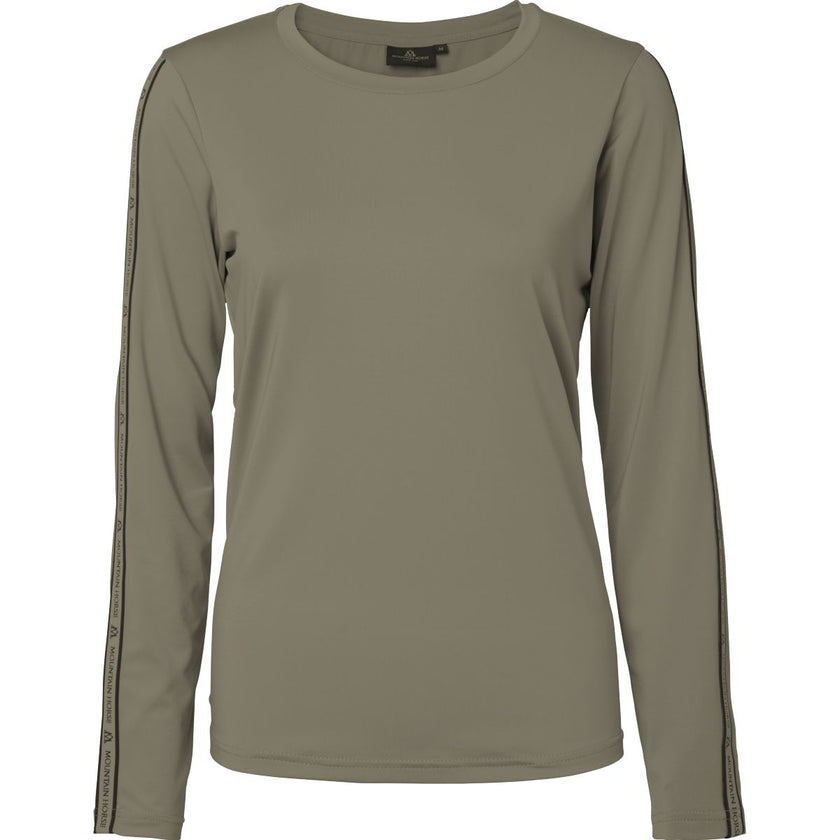 Mountain Horse Longsleeve Active Stripe Taupe