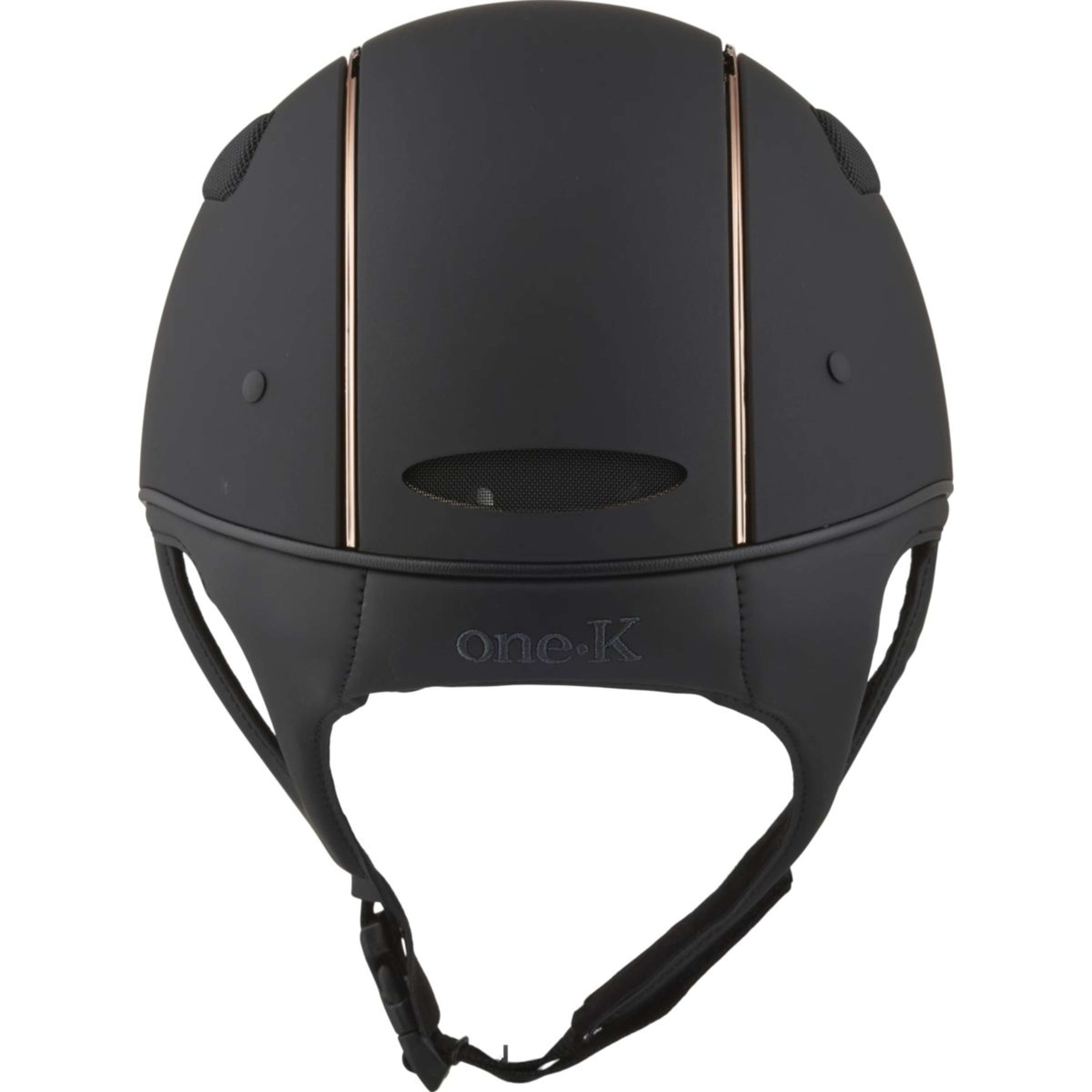 OneK Reithelm Defender Pro Matt Rosegold Lines Schwarz