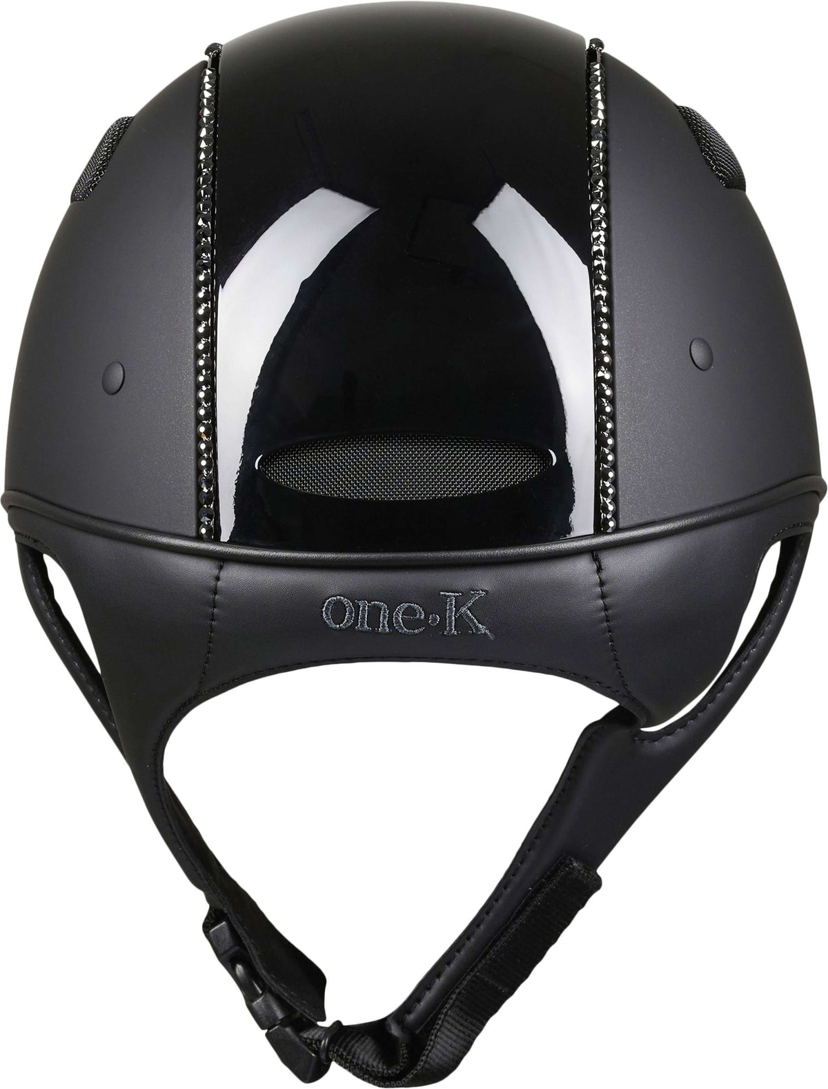 OneK Reithelm Defender Glossy Top Swarovski Schwarz