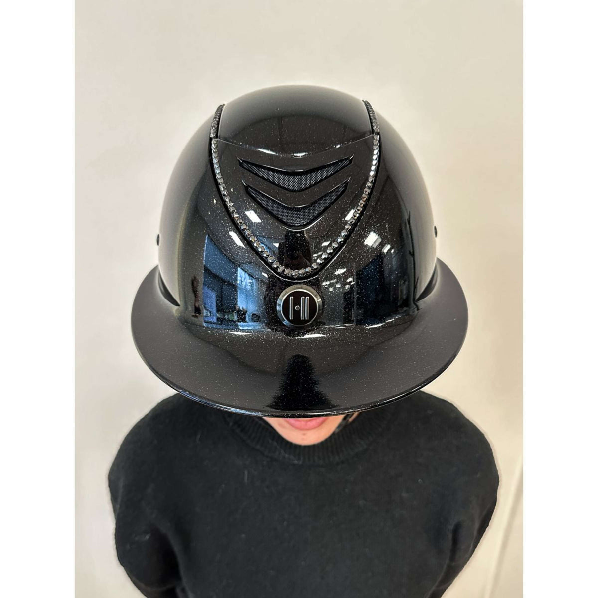 OneK Reithelm Avancé Lux Shimmer Black Swarovski Schwarz