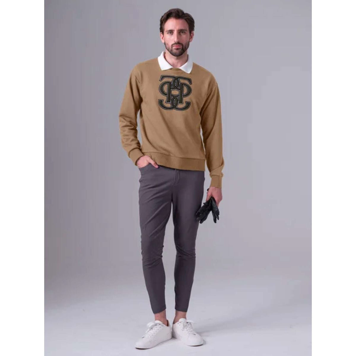 PS of Sweden Sweatshirt Carl Monogram Herren Camel