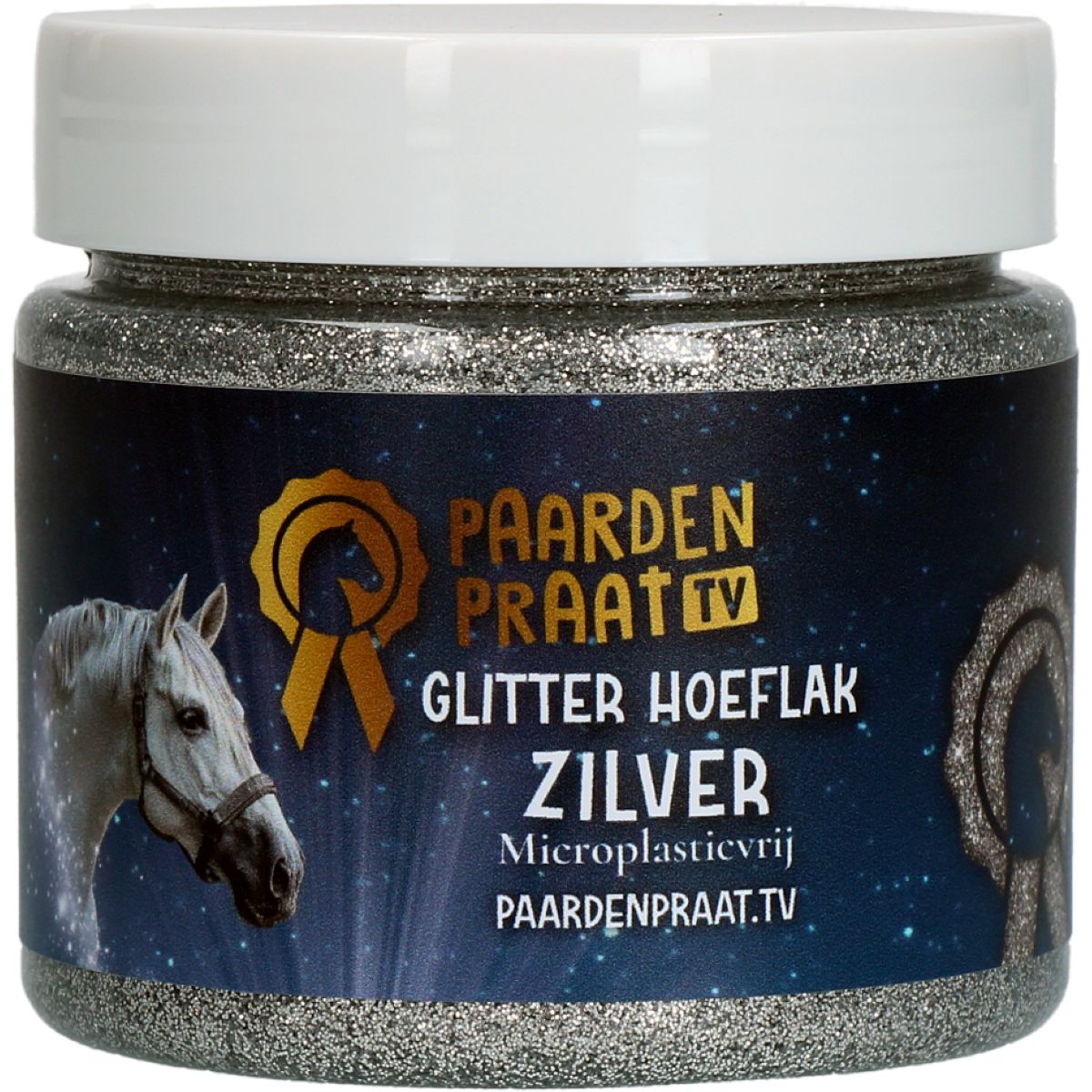 Paardenpraat Huflack Glitter Silber