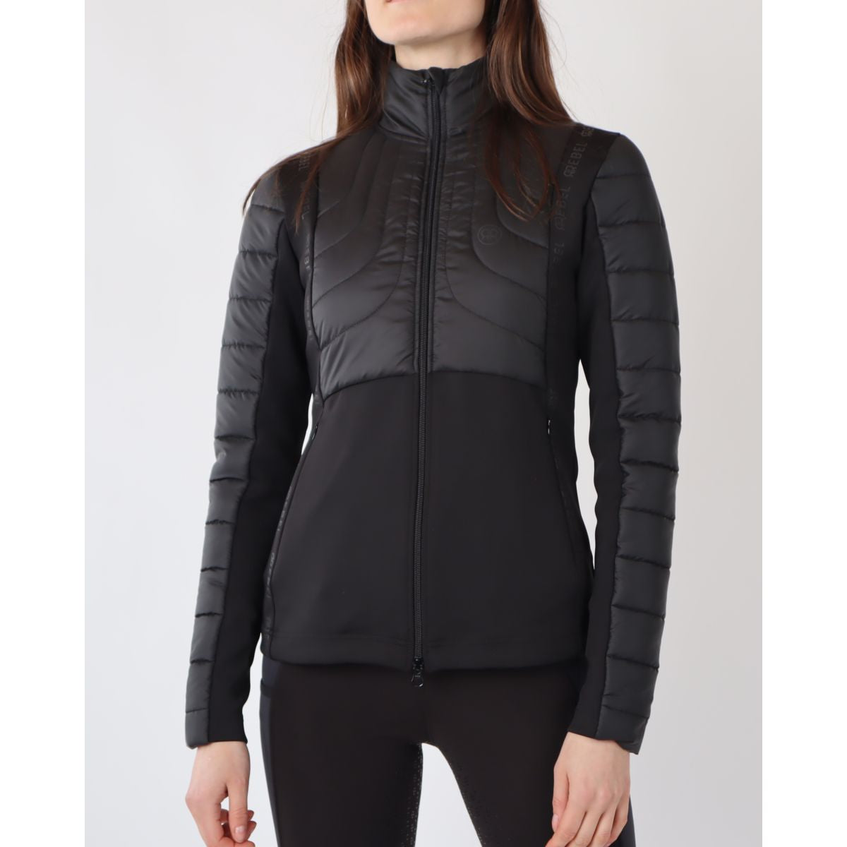 Rebel Jacke Tone in Tone Schwarz