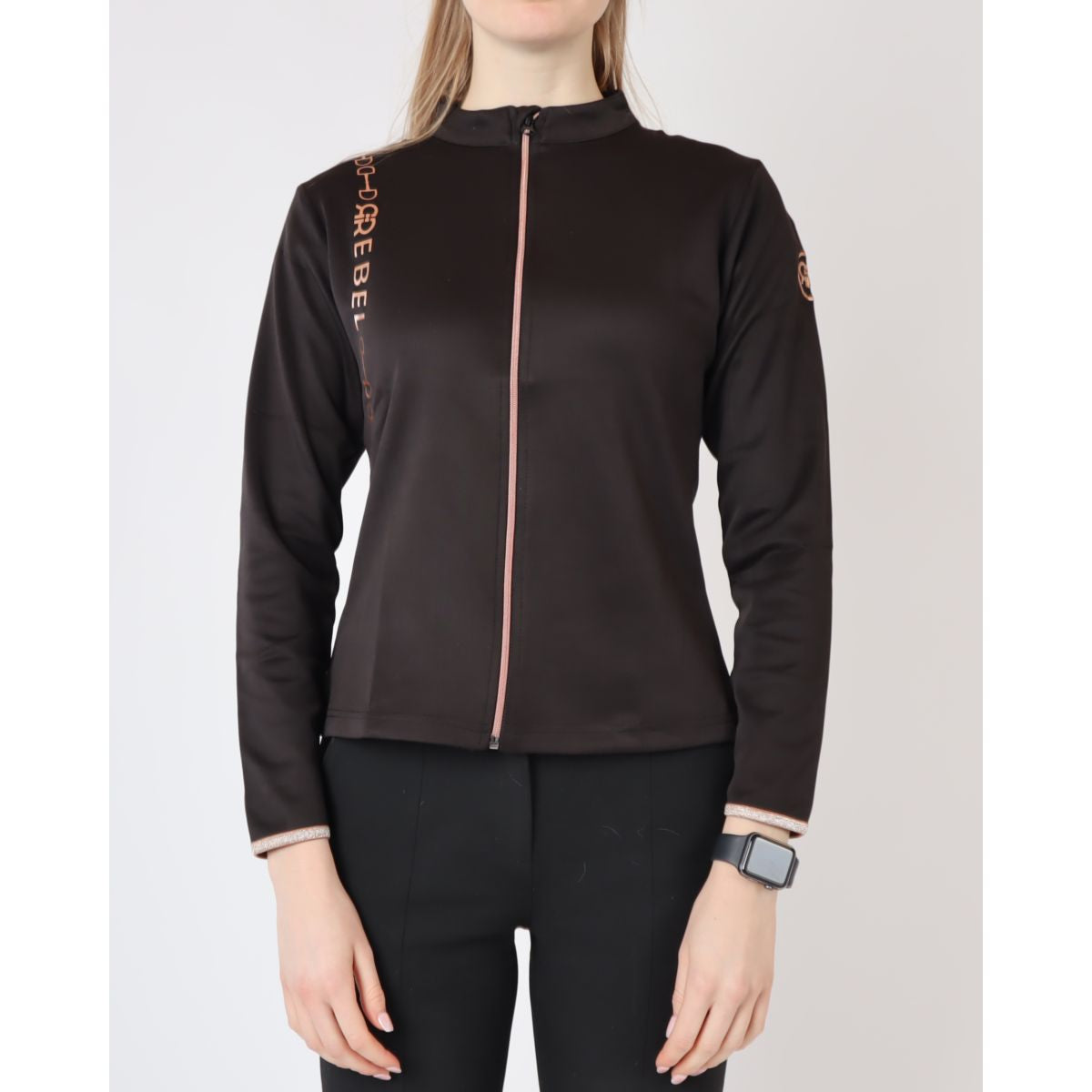 Rebel Jacke Bid-Chain Roségoldenes Logo Schwarz