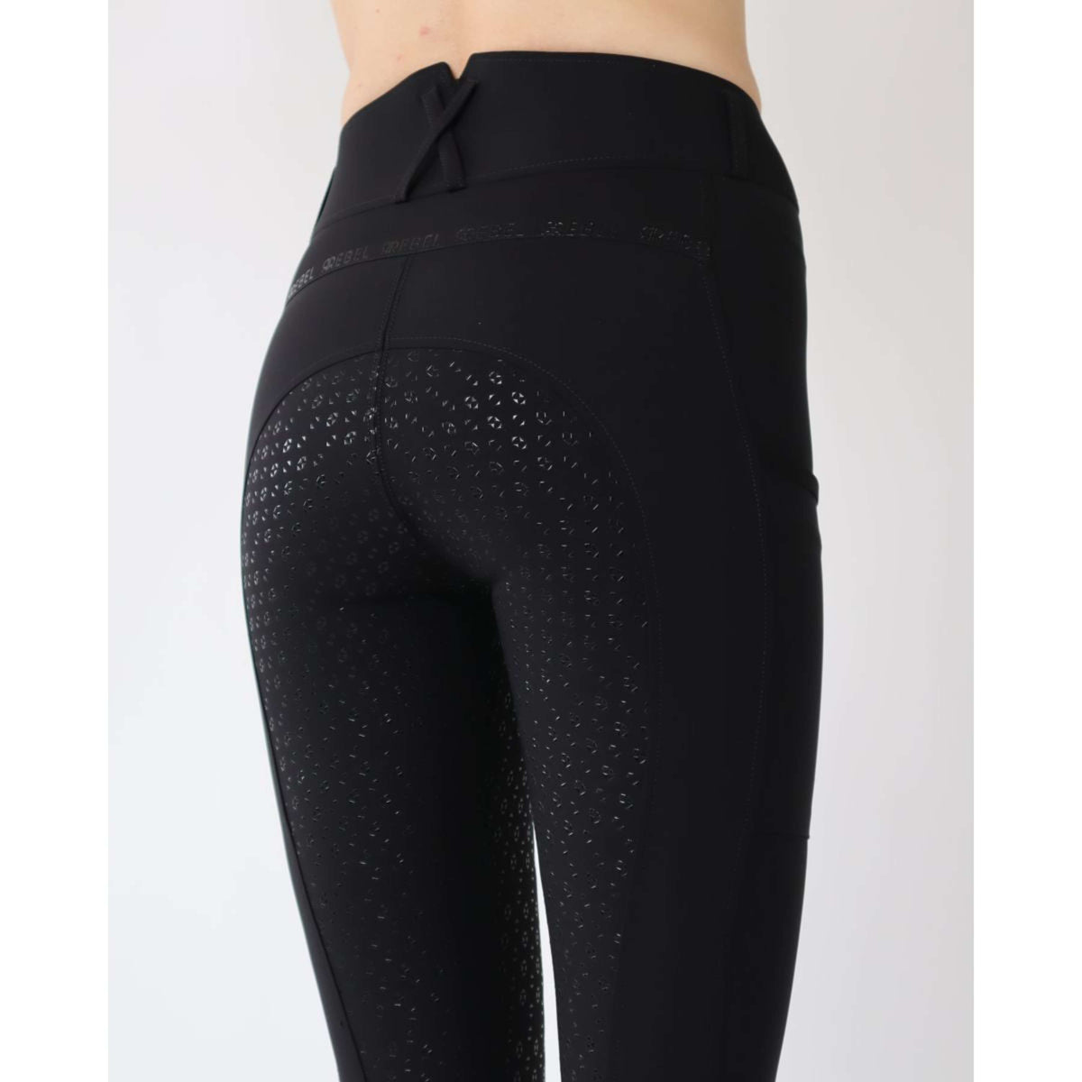 Rebel Reithose Highwaist Full Grip Schwarz