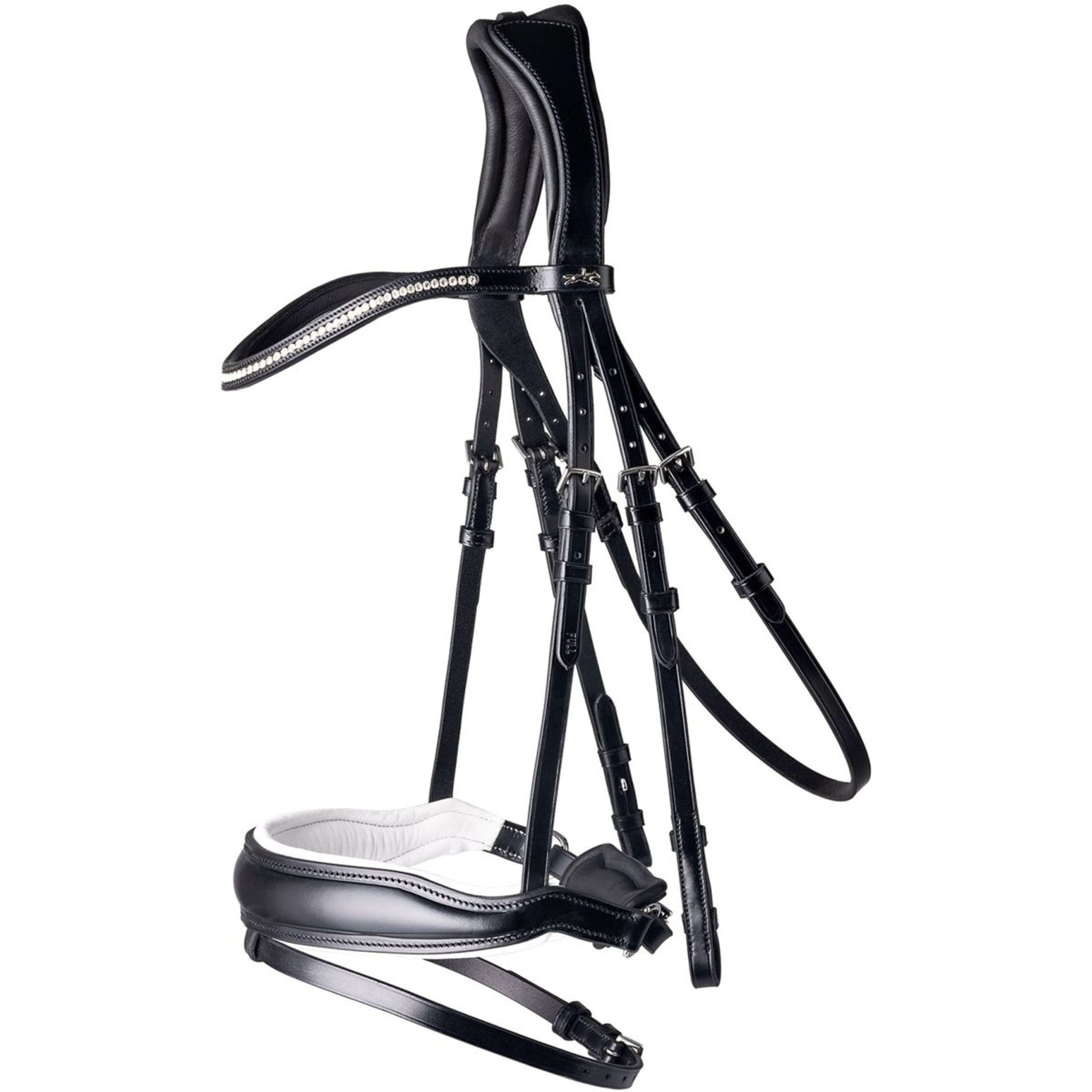 Schockemöhle Trense Premium sports Stanford Schwarz/Weiß Schockemöhle Trense Premium sports Stanford Schwarz/Weiß