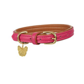 Digby & Fox Halsband Leder Rosa