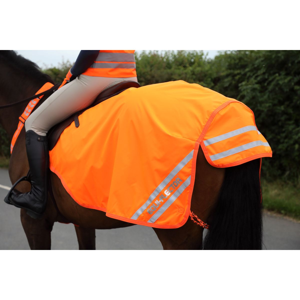 Equi-Flector by Shires Ausreitdecke Mesh Reflektierend Orange