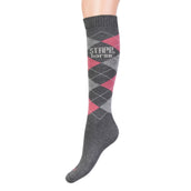 Stapp Horse Reitsocken Checkered Grau/rosa