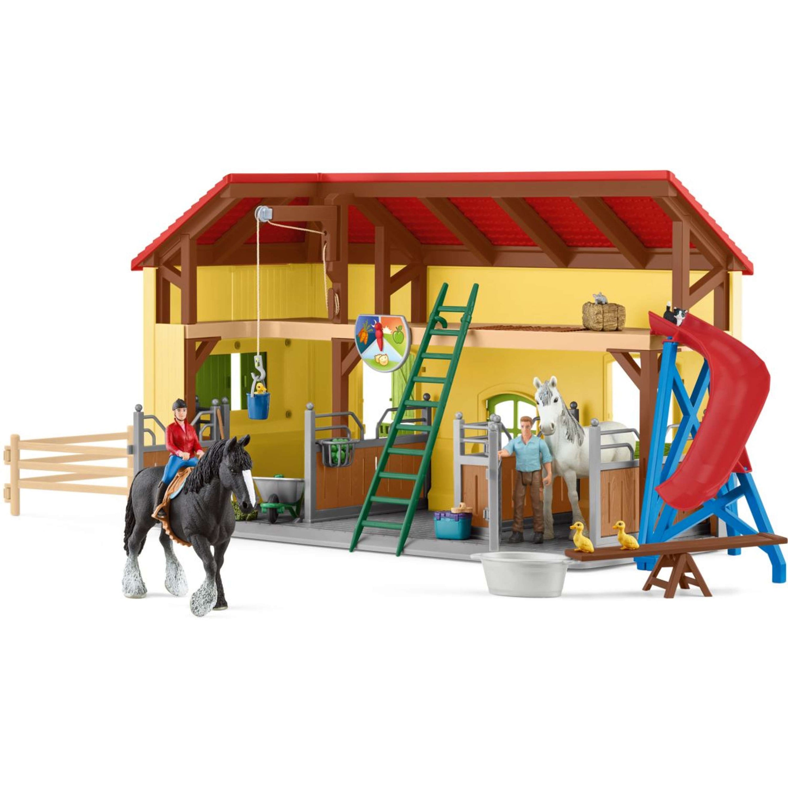 Schleich Playset Farm World Pferdestall Gelb/Rot